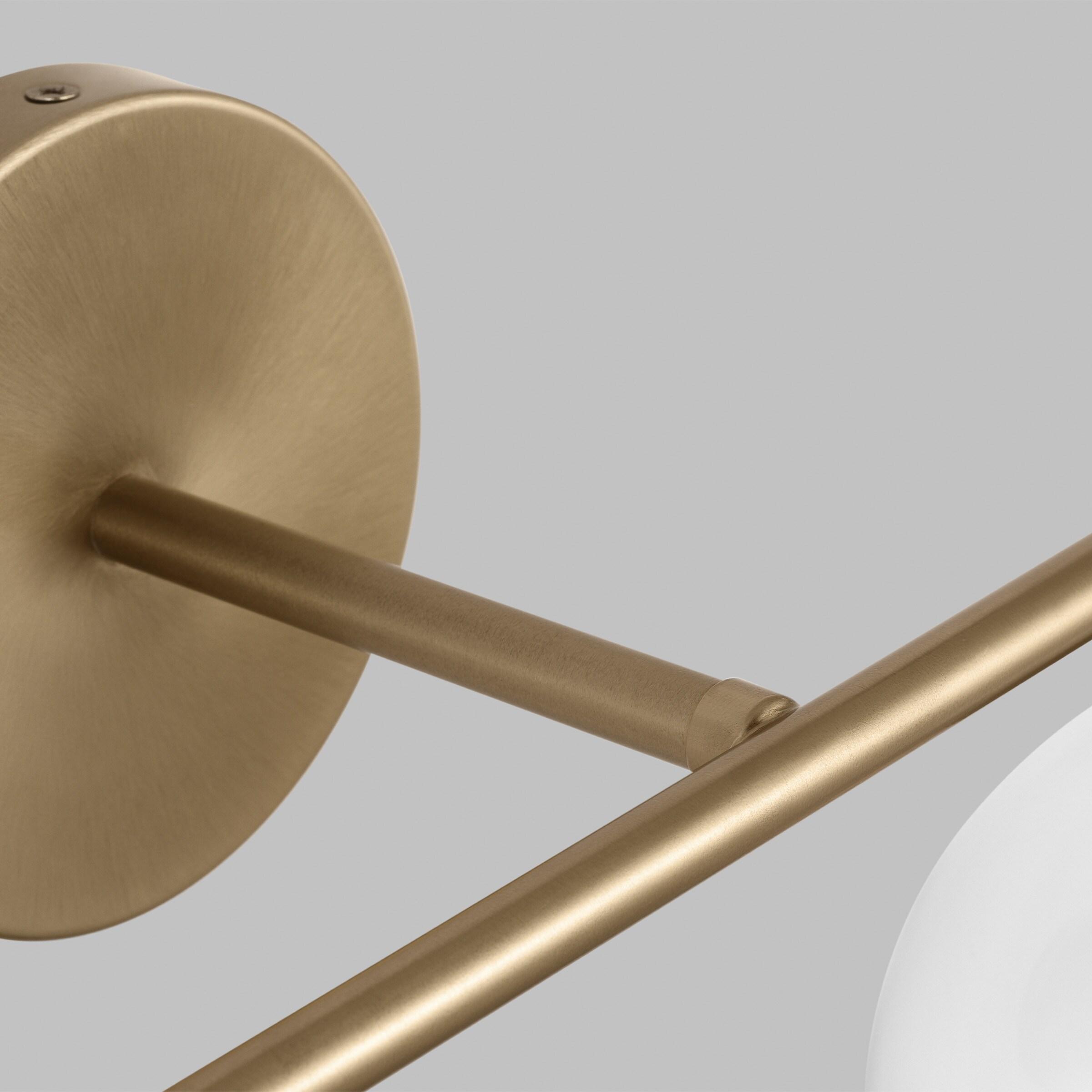 Orley 17.5 in. 2-Light Satin Brass Modern Industrial Wall Bathroom Vanity Light with Clear Glass Shades