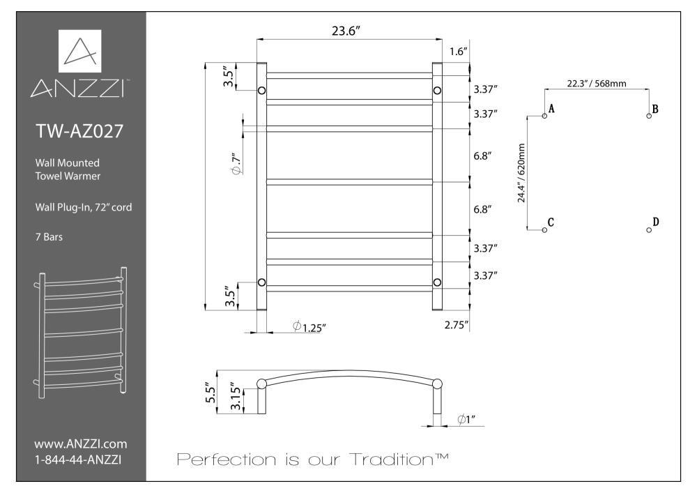 Gown Wall Mounted Electric Towel Warmer