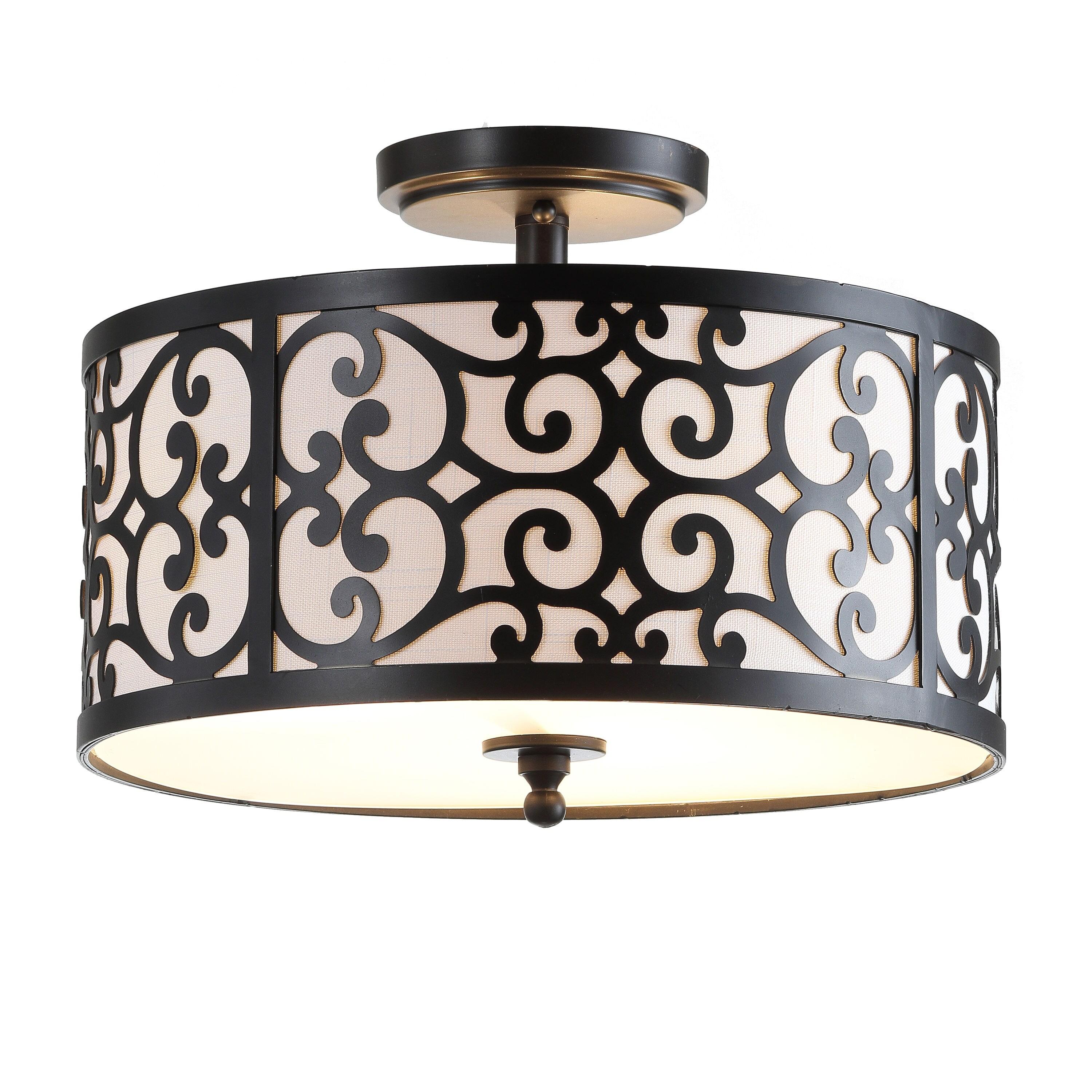 Katherine 15" Metal LED Semi-Flush Mount, Oil Rubbed Bronze