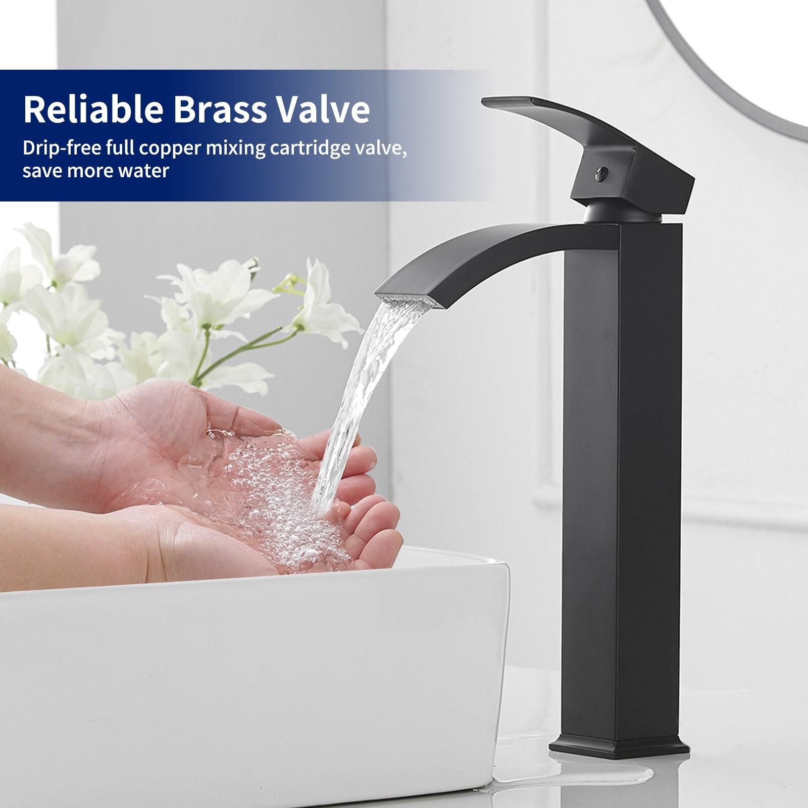 BWE Single Hole Single Handle High Arc Bath Faucet With Pop Up Drain Without Overflow