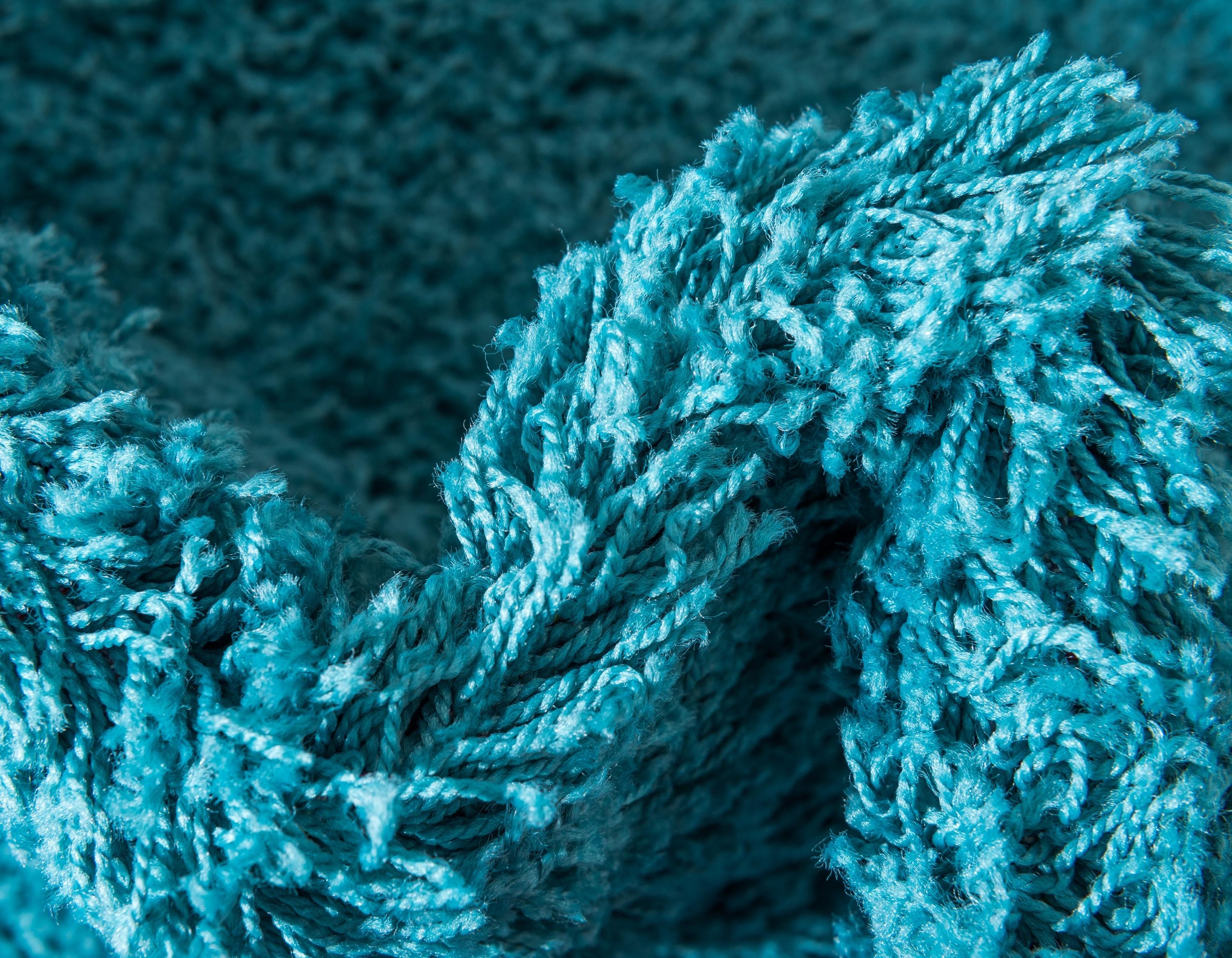 Unique Loom 8' 0 x 10' 0 Solid Shag Deep Aqua Blue Area Rug