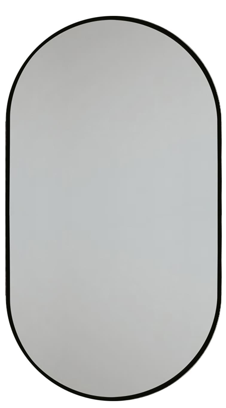 Decor Wonderland Khristy Black Metal Framed Oval Wall Bathroom Vanity Mirror 23.6 x 39.5 in.