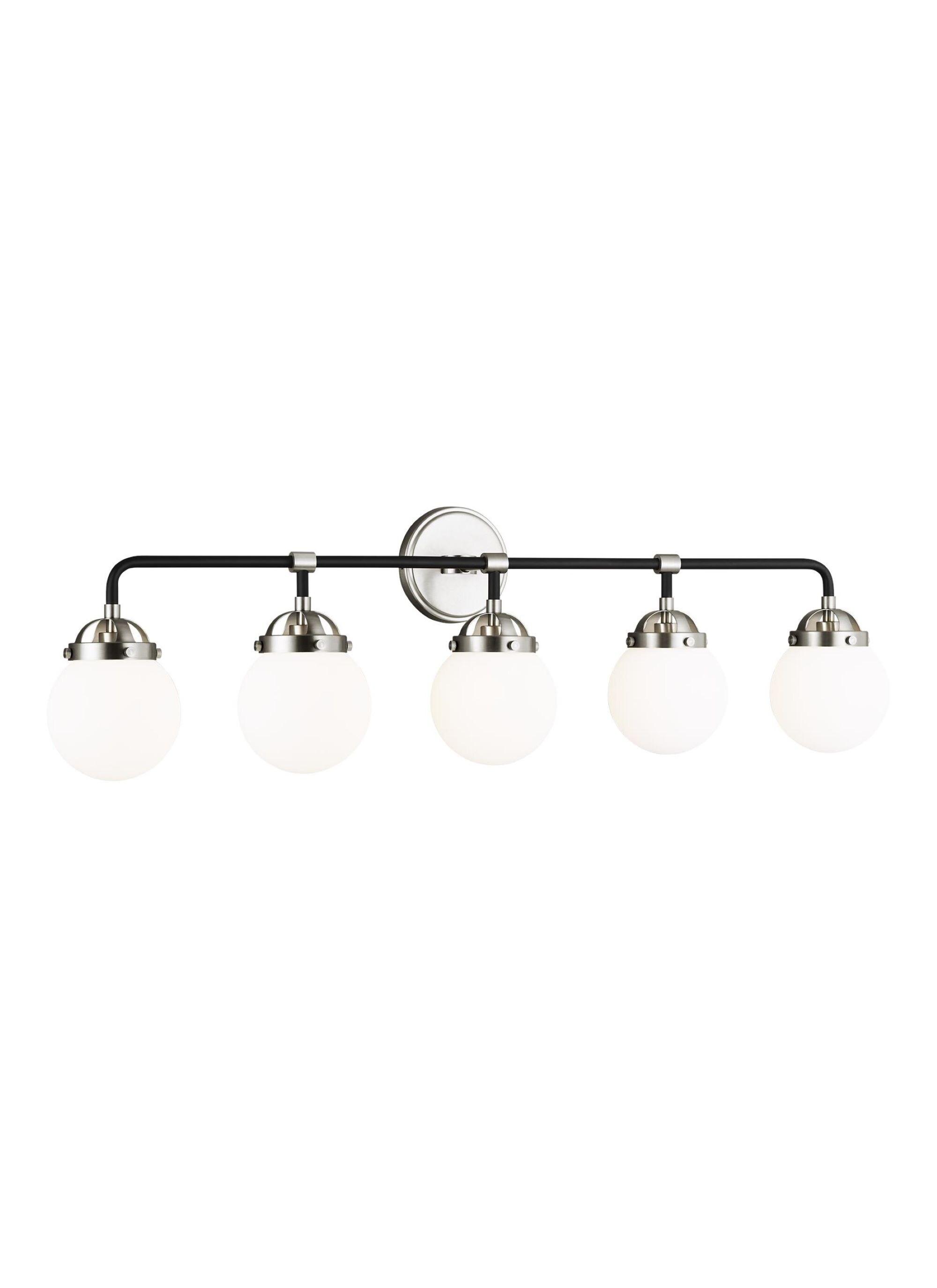 Generation Lighting Cafe 38.25-in 5 -Light Brushed Nickel Modern/contemporary Vanity light