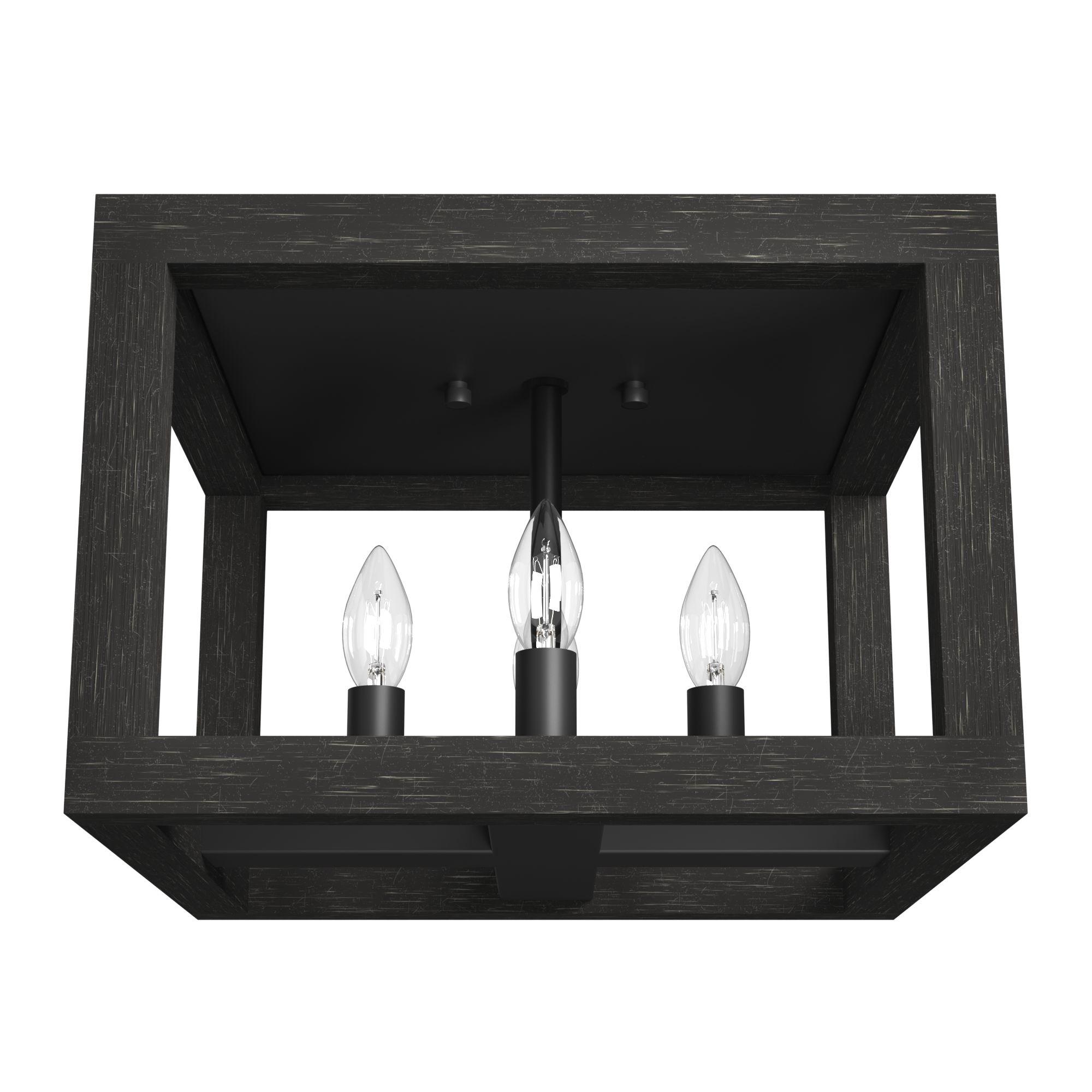 Squire Manor 4 - Light 12'' Lantern Square / Rectangle Flush Mount