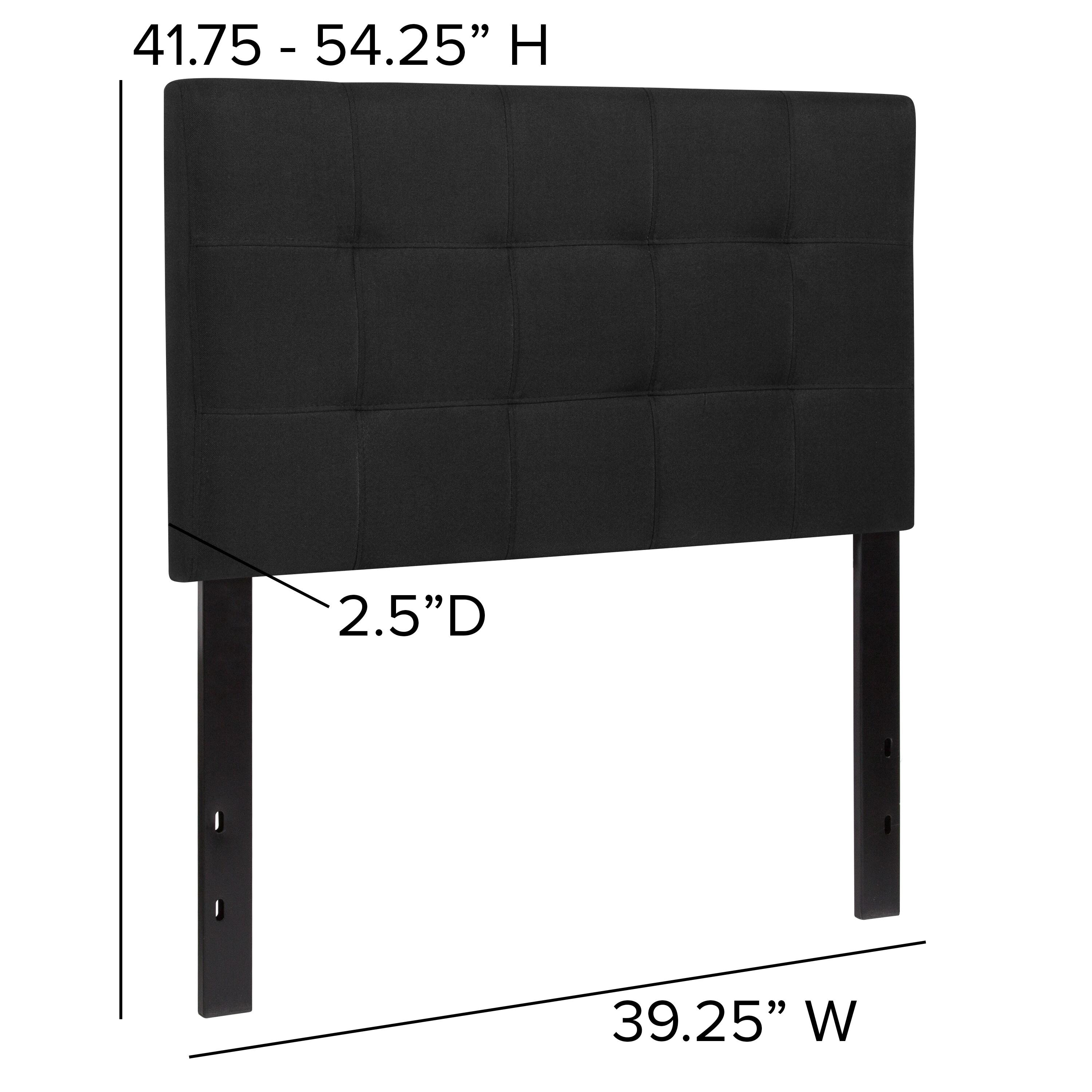 Flash Furniture Bedford Tufted Upholstered Twin Size Headboard in Black Fabric