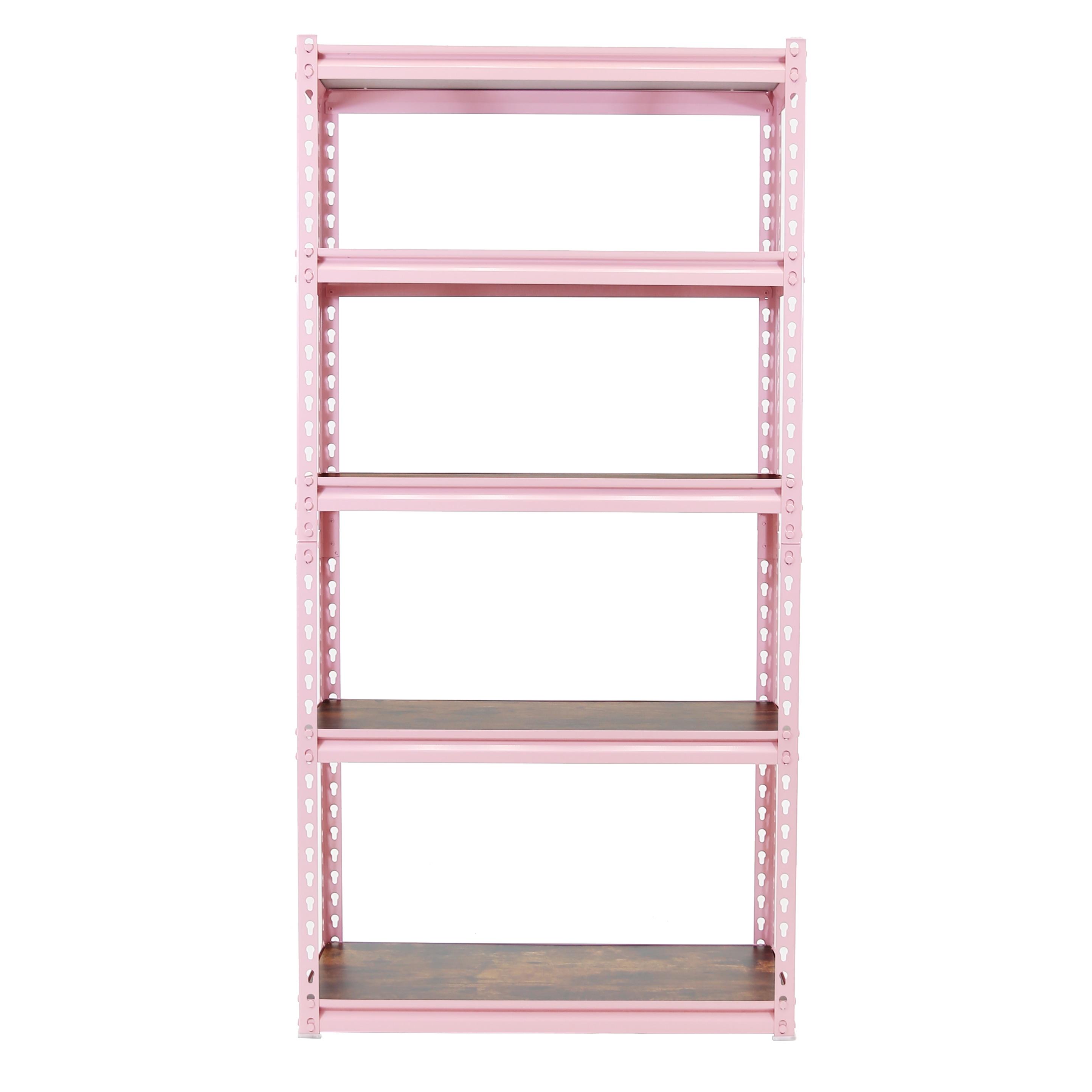 King's Rack Pink 5-Tier Boltless Tier Height Adjustable Steel Frame Garage Storage  Shelving Units (36" W x 18" D x 72")