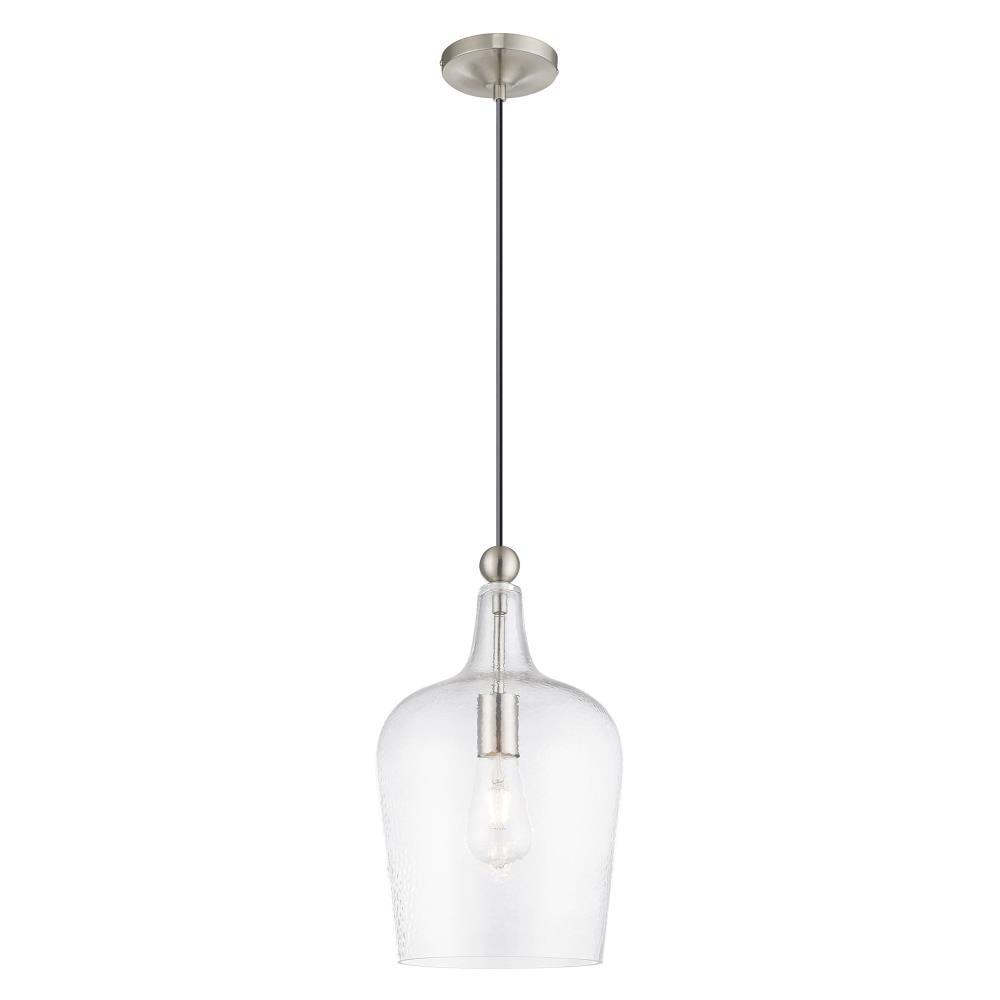 Livex Lighting Art Glass 1 - Light Pendant in  Brushed Nickel