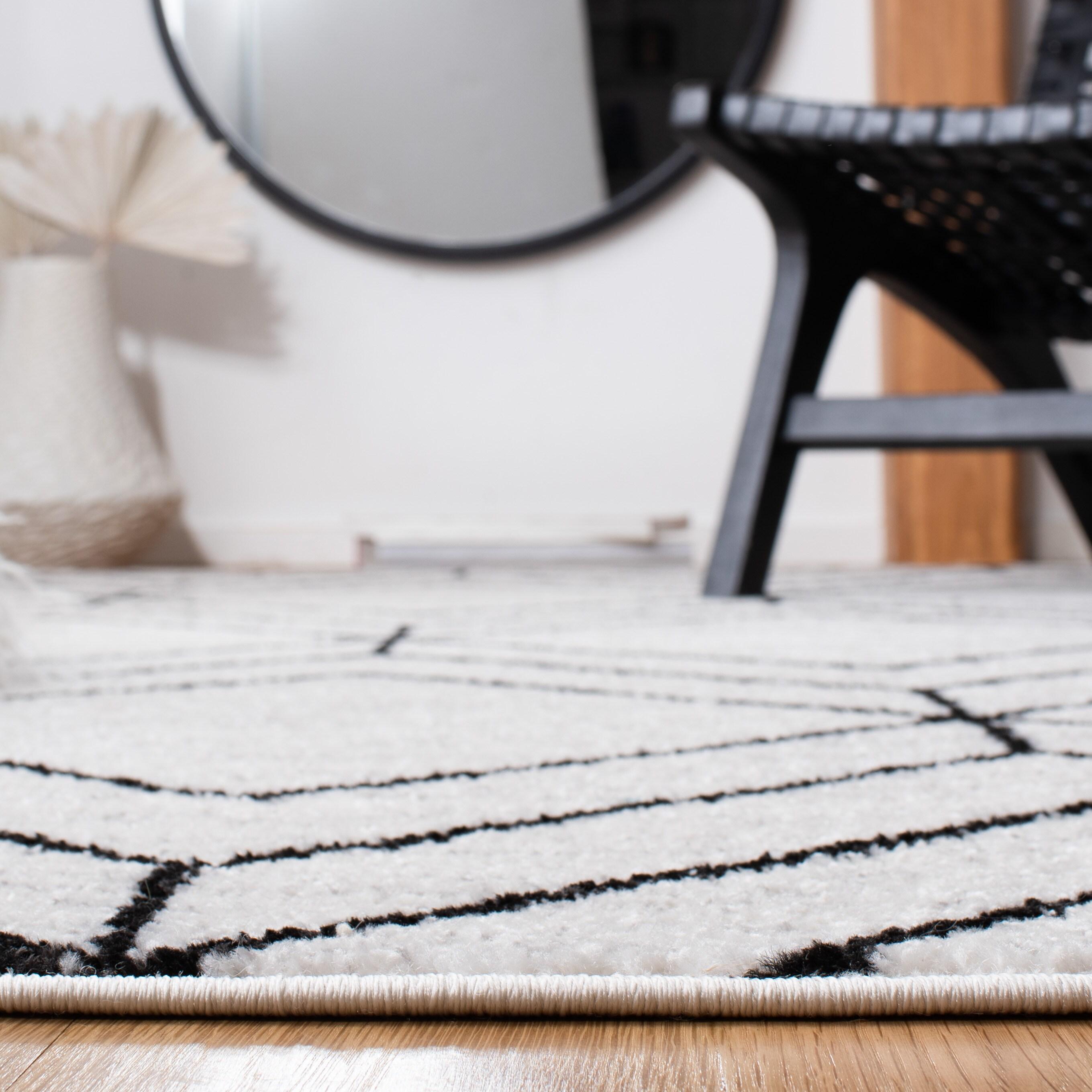 Adirondack ADR241 Machine Made Indoor Area Rug - Ivory/Black - 8'x10' - Safavieh