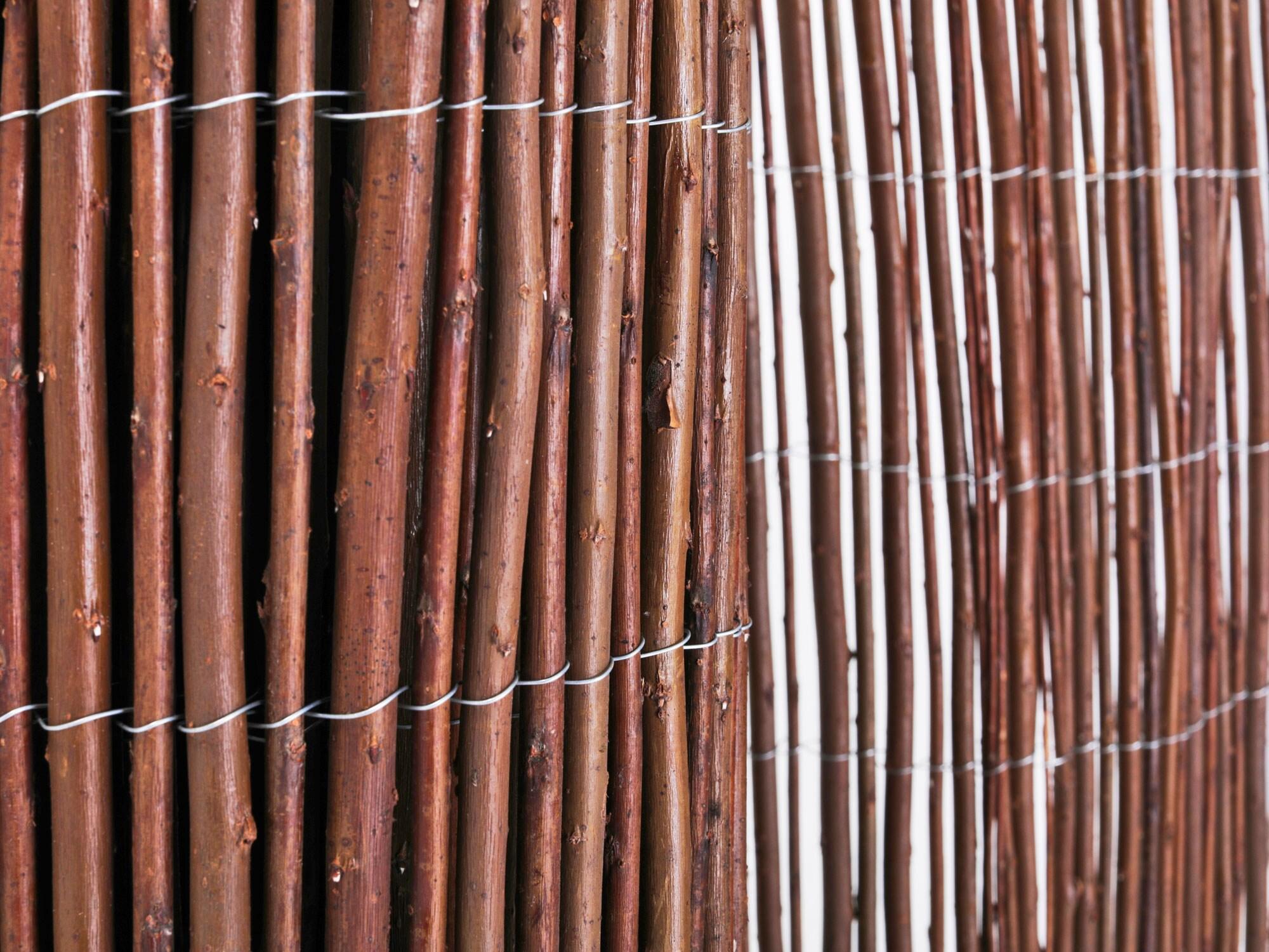Backyard X-Scapes Natural Willow Rolled Panel Fence Decorative Fencing Natural 6' H x 16' L