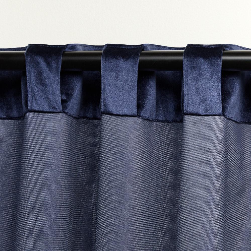 Set of 2 (84"x54") Velvet Back Tab Light Filtering Window Curtain Panels Navy - Exclusive Home: Polyester, OEKO-TEX Certified