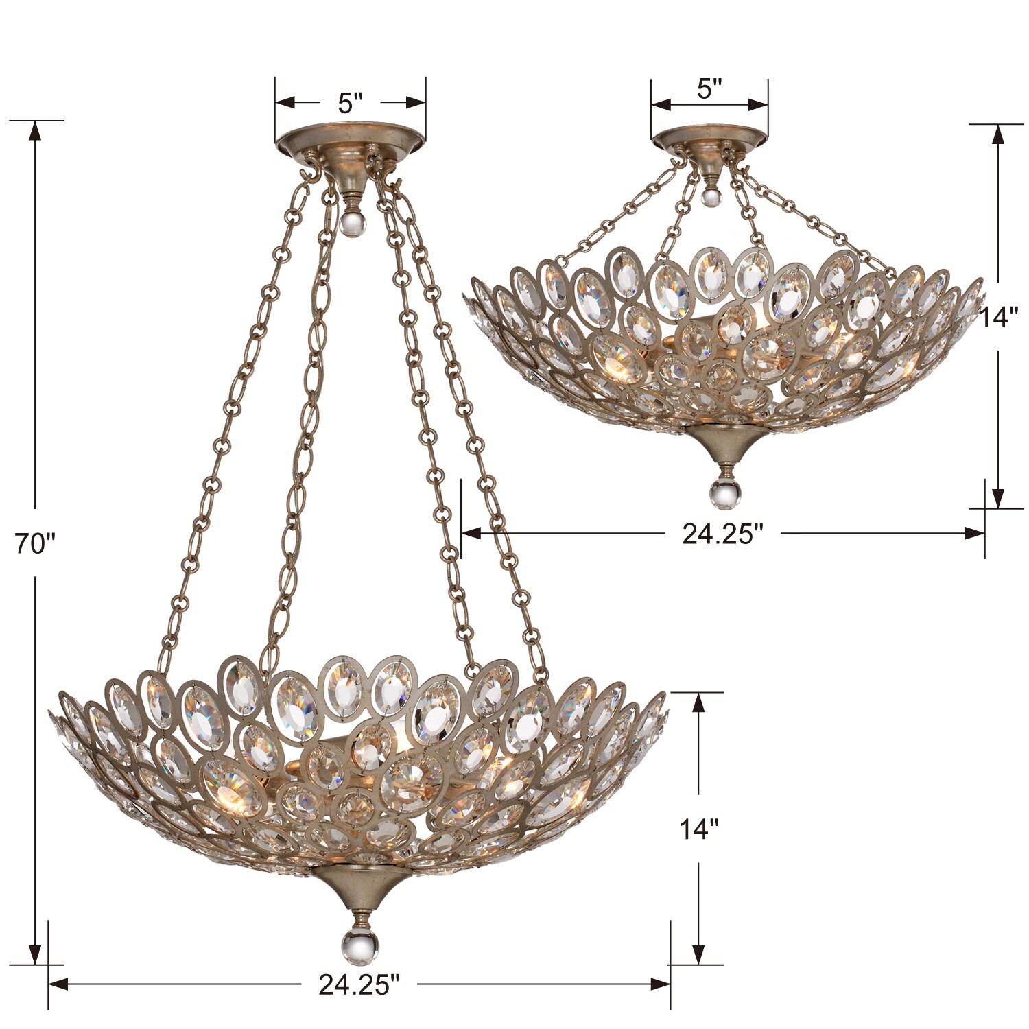 Crystorama Lighting - Five Light Chandelier - Chandelier - Sterling - Five Light