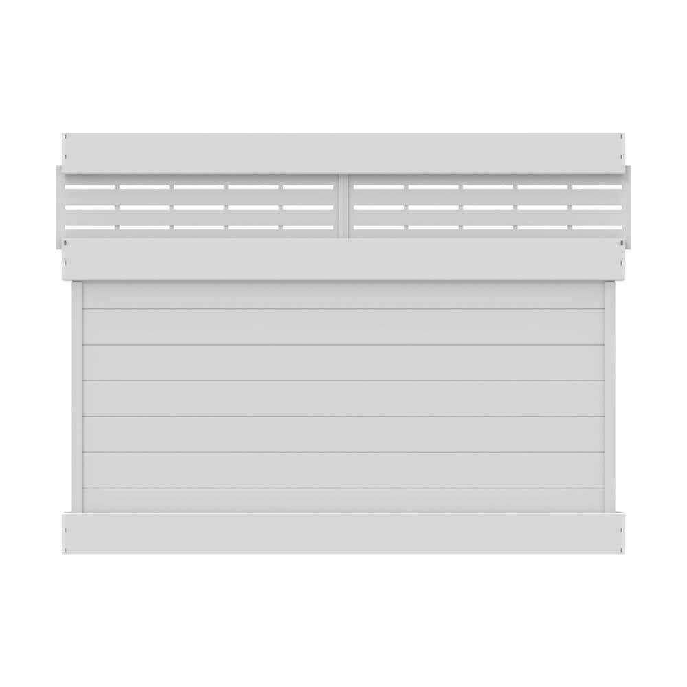 Barrette Outdoor Living Horizontal Fence Boardwalk White Vinyl Panel Kit