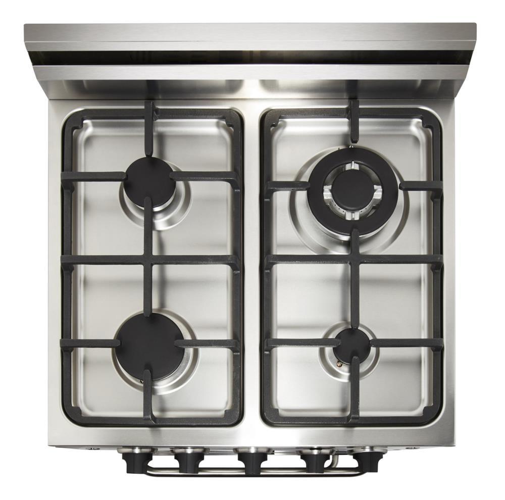 Unique Prestige 24” 2.3 cu ft Double Oven Gas Range in White