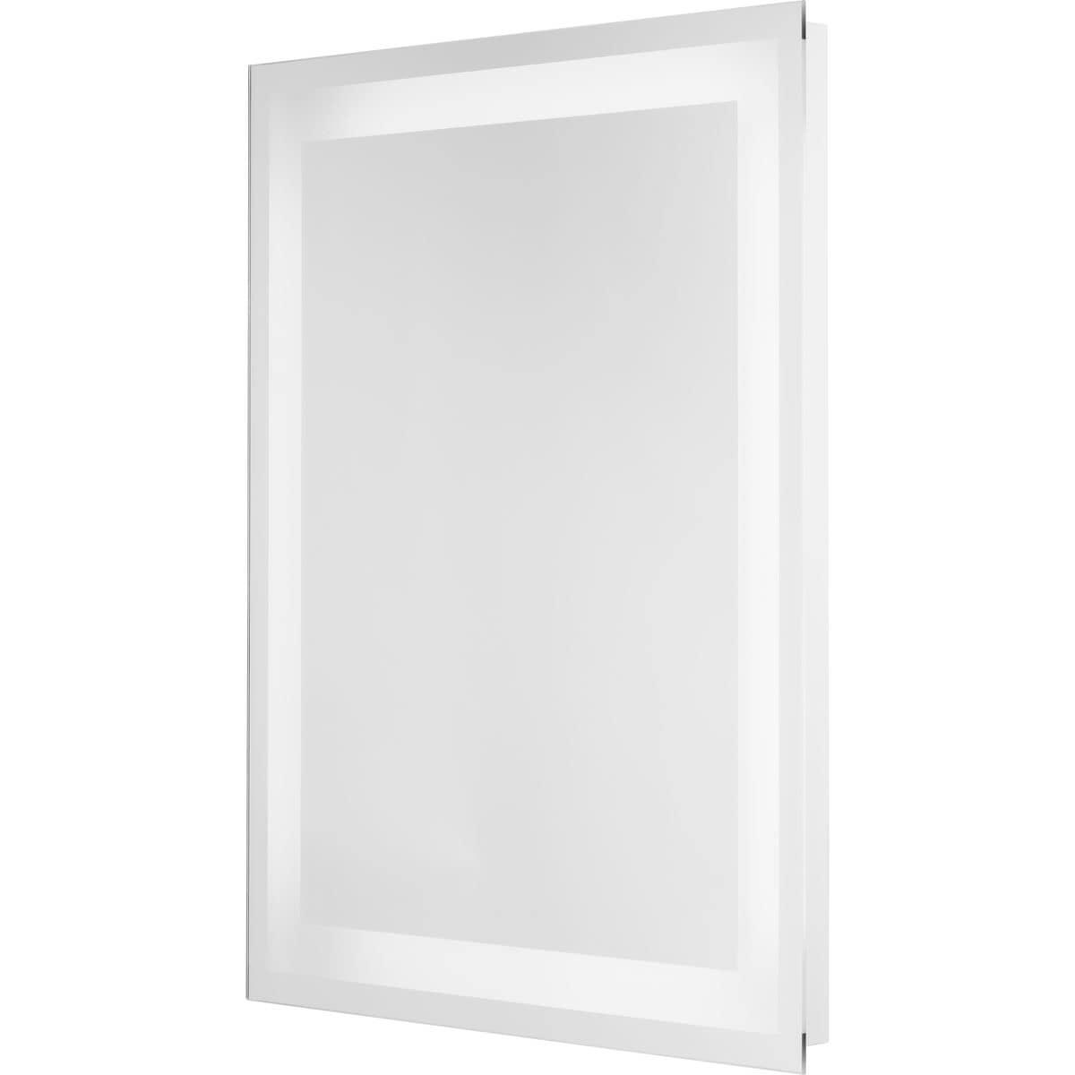 Progress Lighting Captarent 1-Light LED Illuminated Bathroom Mirror, White, Frosted LED Shade