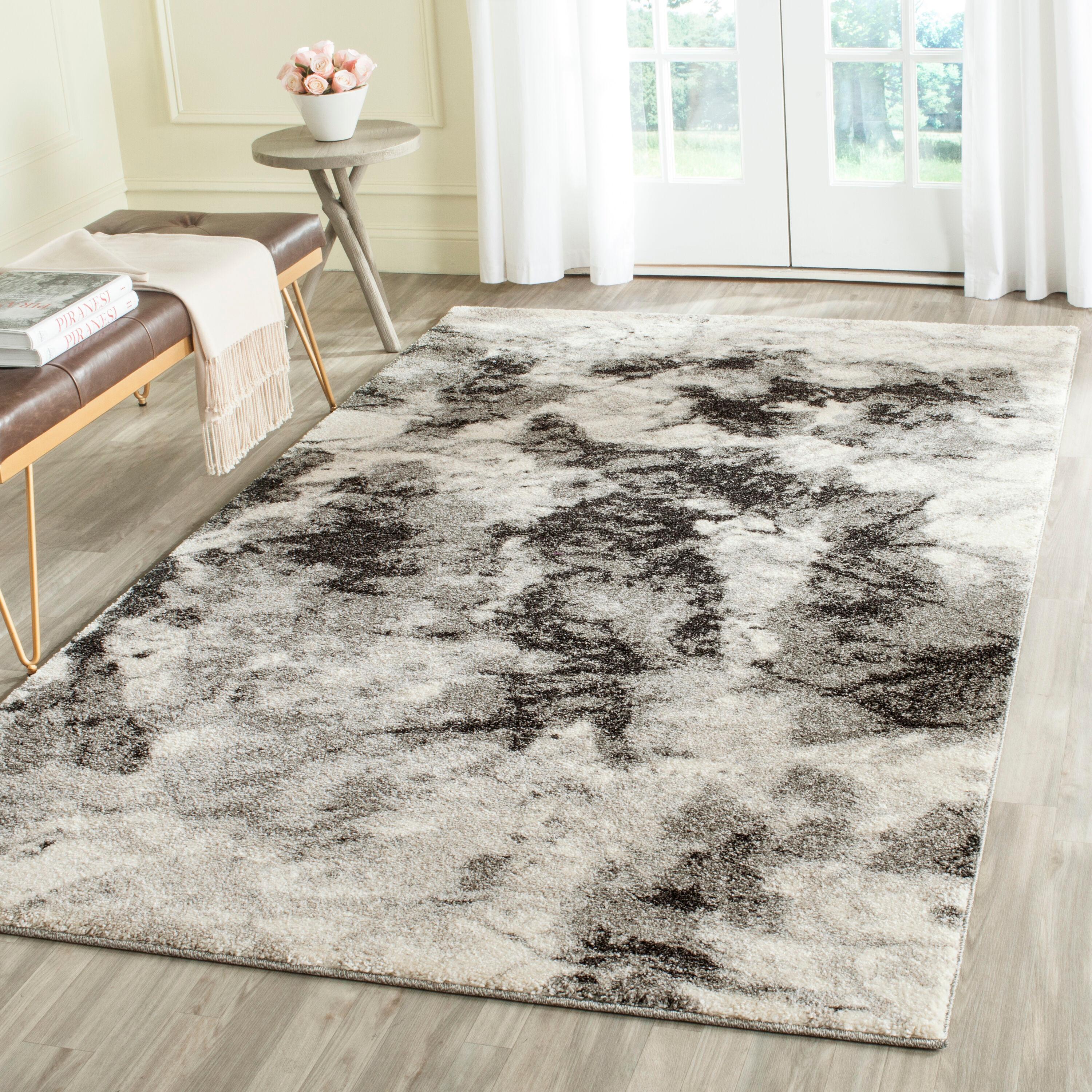 Retro RET2141 Power Loomed Indoor Area Rug - Cream/Grey - 4'x6' - Safavieh.