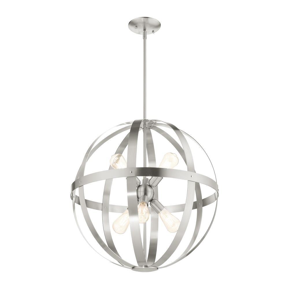 Livex Lighting Stoneridge 6 - Light Pendant in  Brushed Nickel