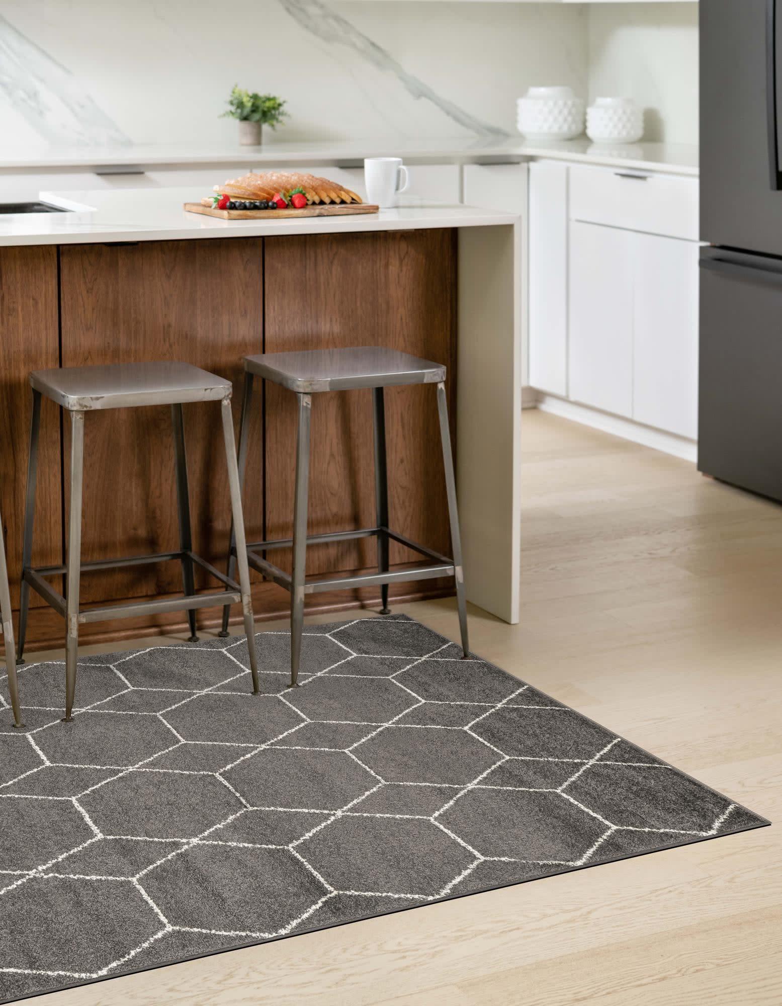 Unique Loom 9' 0 x 12' 0 Trellis Frieze Geometric Dark Gray Area Rug