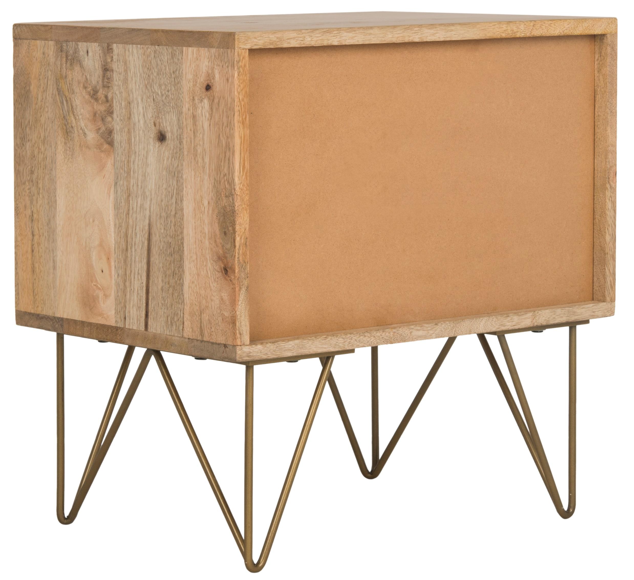 SAFAVIEH Marigold Mid-Century 1 Drawer Nightstand, Natural