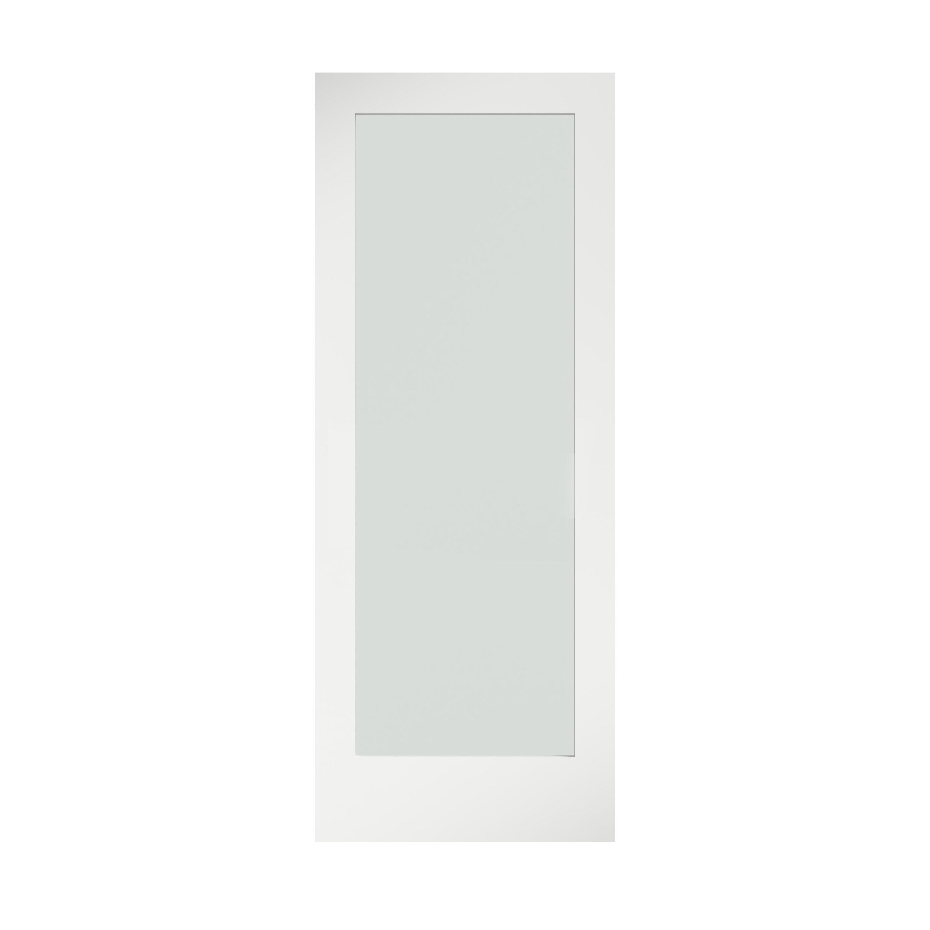 80'' Solid Wood Glass Primed Slab Door