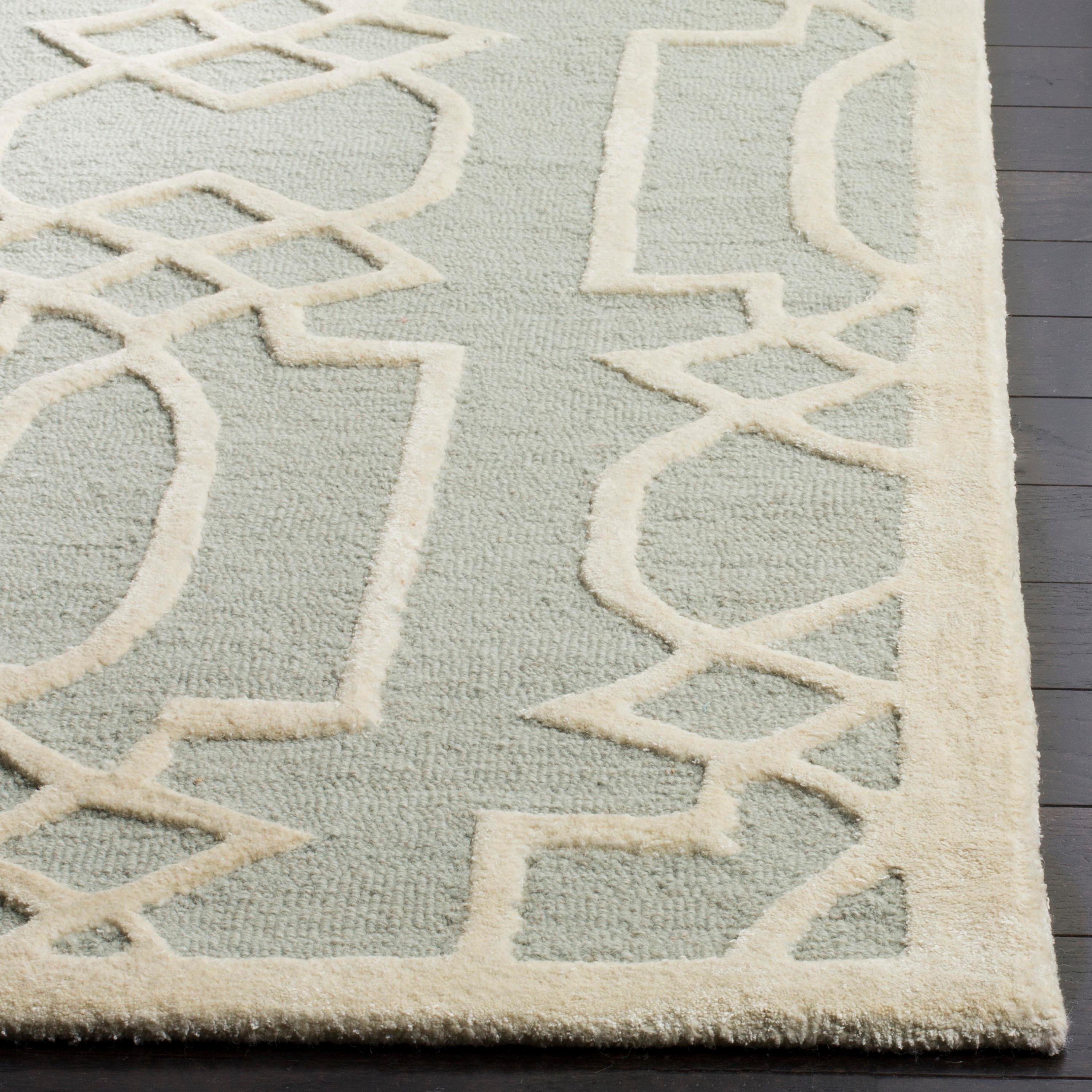 SAFAVIEH Bella Janis Geometric Striped Wool Area Rug, Grey/Ivory, 8' x 10'