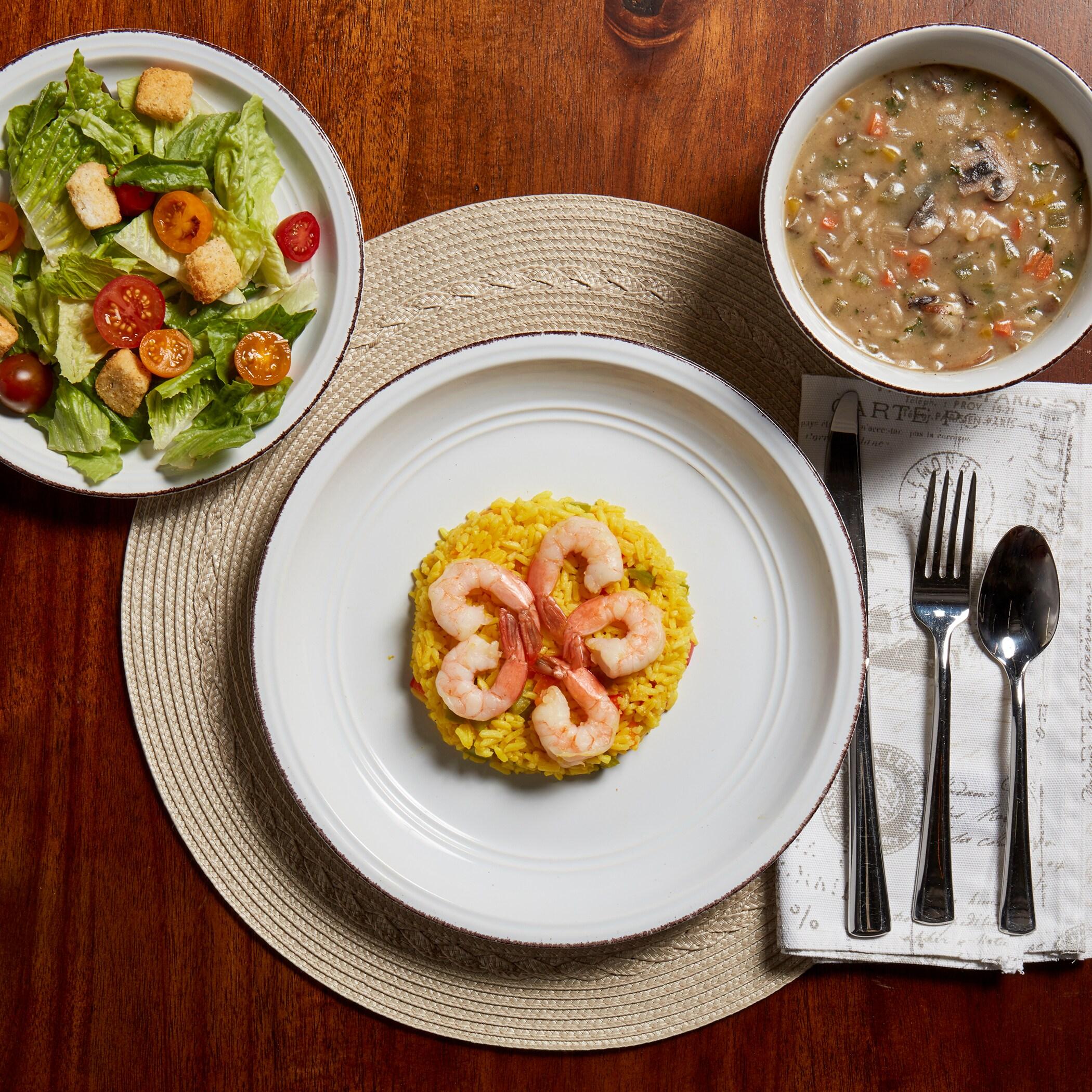 Tabletops Gallery 12 Piece White Farmhouse Dinnerware Set, Service for 4