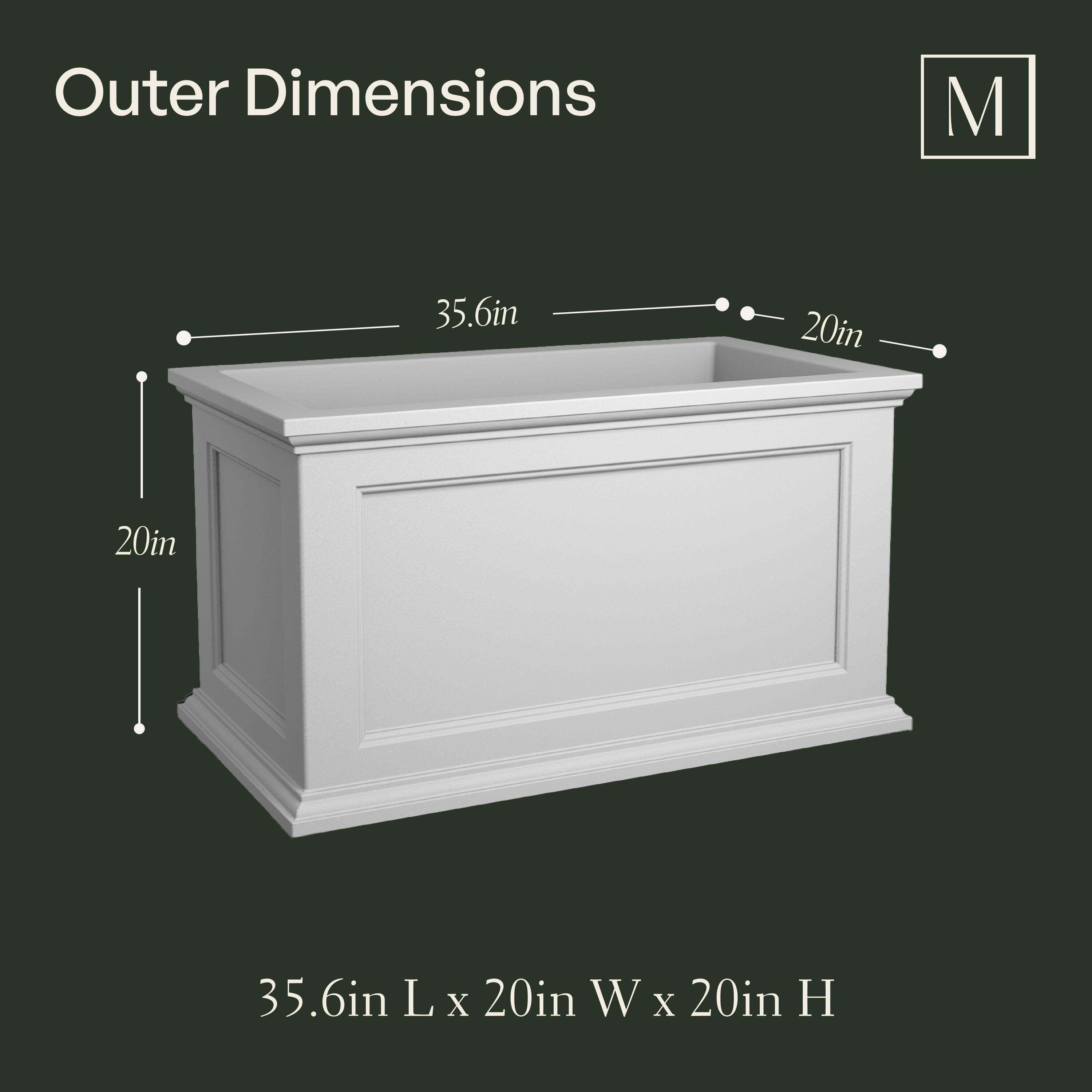 Winston Porter Anastasiya 20"x36" Resin Planter with Water Reservoir