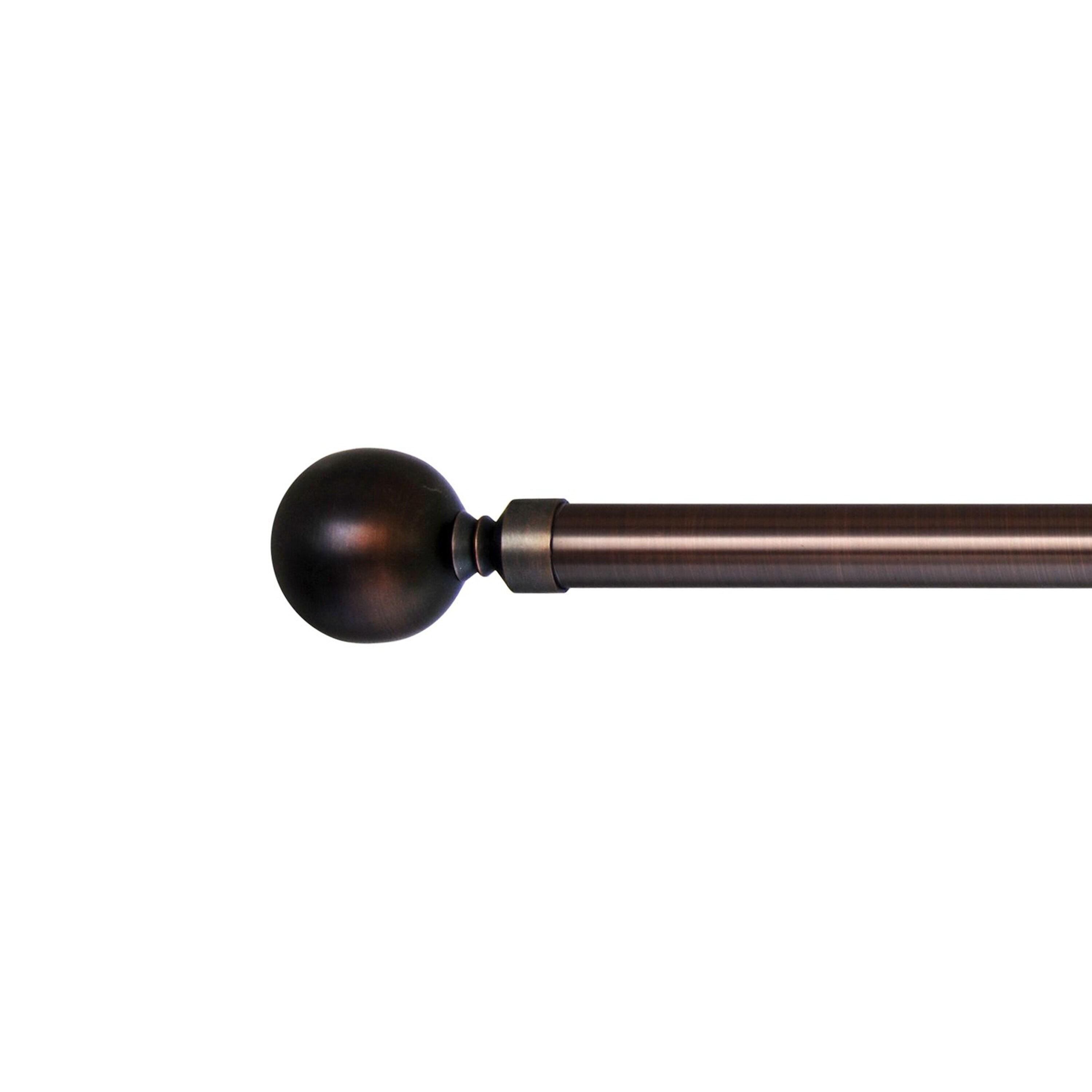 Versailles LX01 Ball Finial Rod Set 86/144" Antique Bronze/Brown