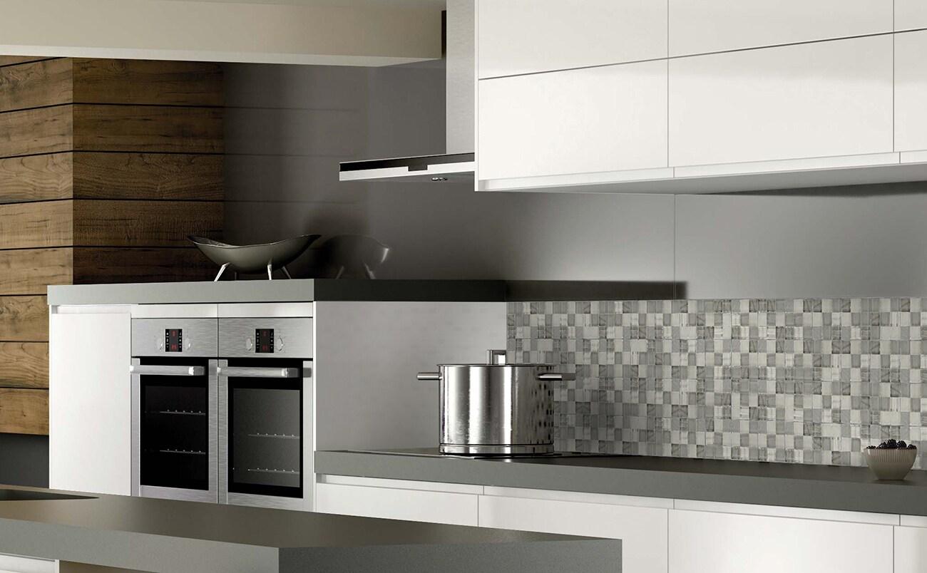 New Era 12 in.x 12 in. Textured Glass Straight Edge Square Mosaic Wall & Pool Tile