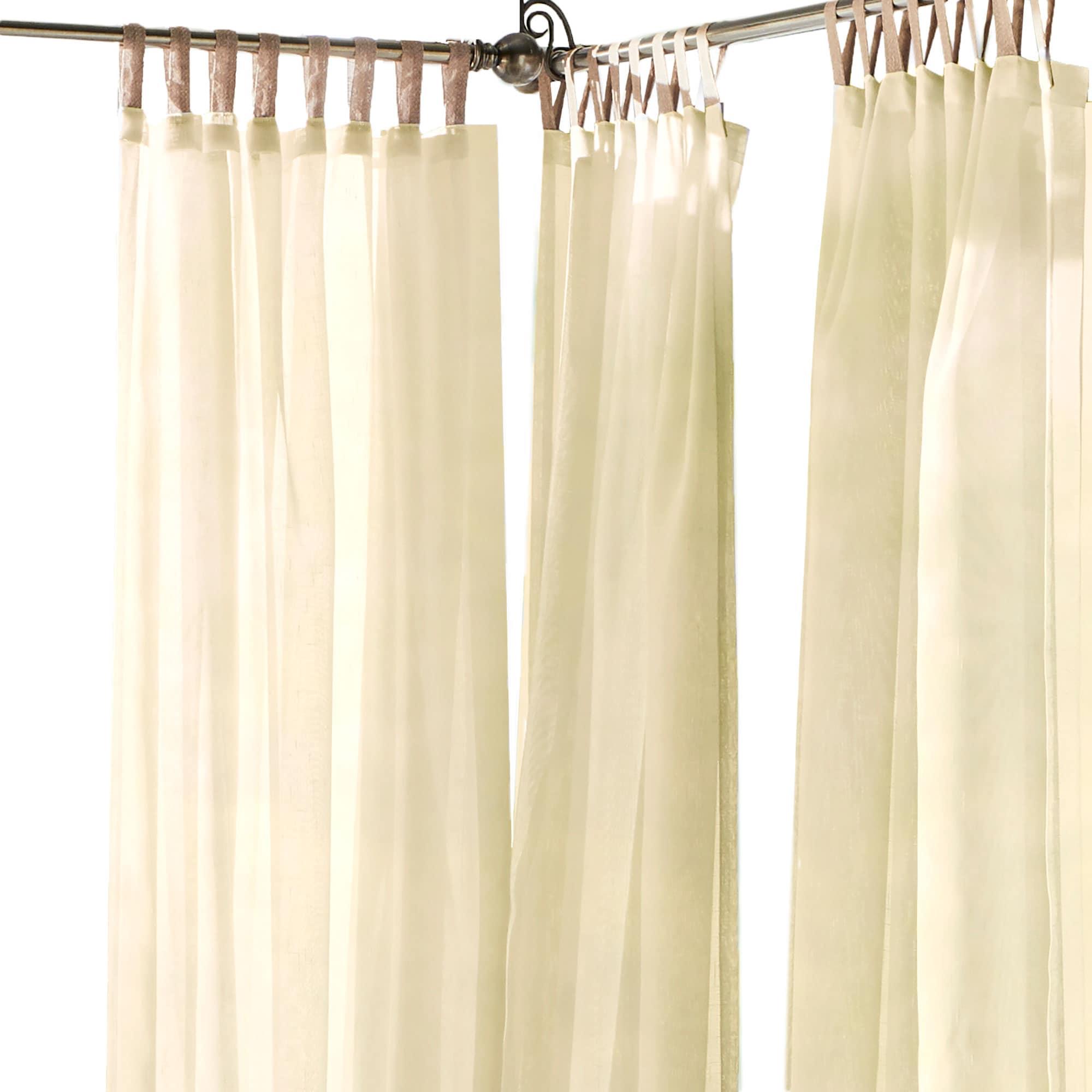 Gracie Oaks Janig Solid Sheer Tab Top Single Indoor/Outdoor Curtain Panel