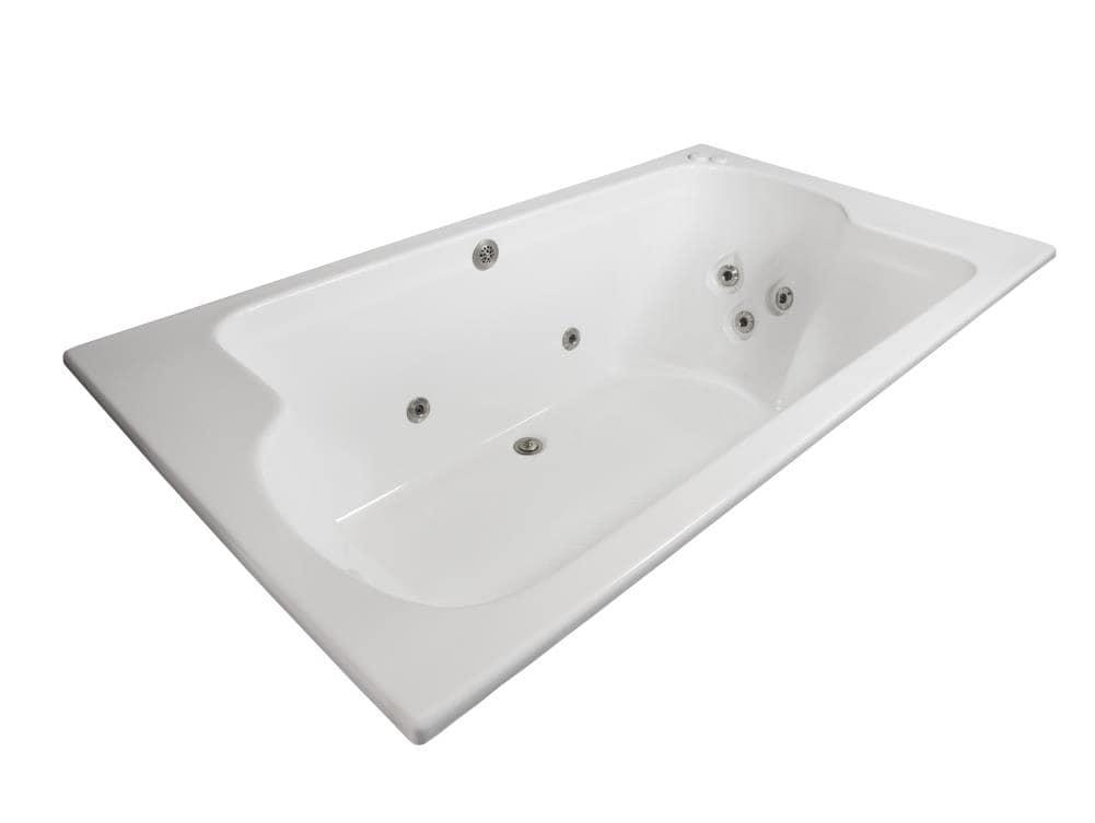 71.75'' x 42.625'' Drop-In Whirlpool Acrylic Bathtub