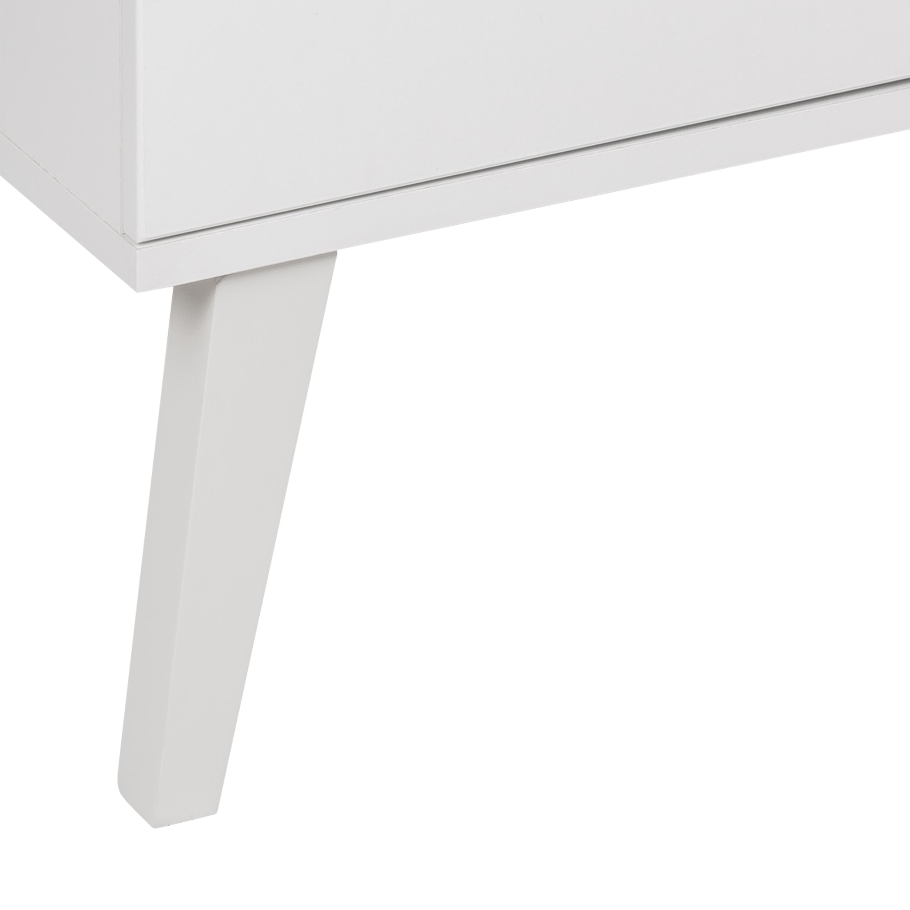 Milo Mid-Century Modern 4 Door Buffet Server White - Prepac: Laminated Storage Cabinet, CARB Certified