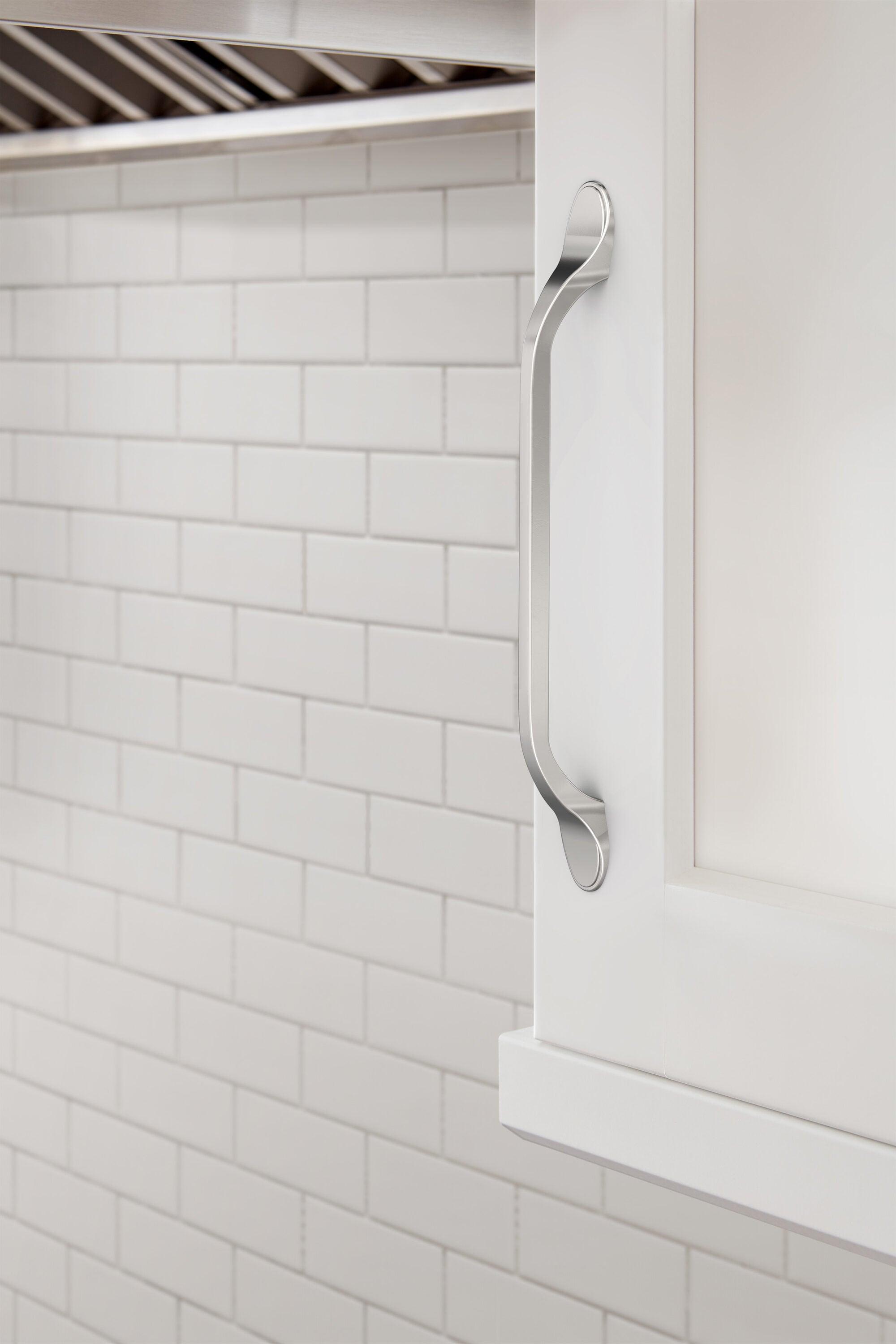 Amerock BP2193826 Polished Chrome Cabinet Pull | 6-5/16 inch (160mm) Center-to-Center Cabinet Hardware | Ravino | Furniture Hardware | Drawer Pull