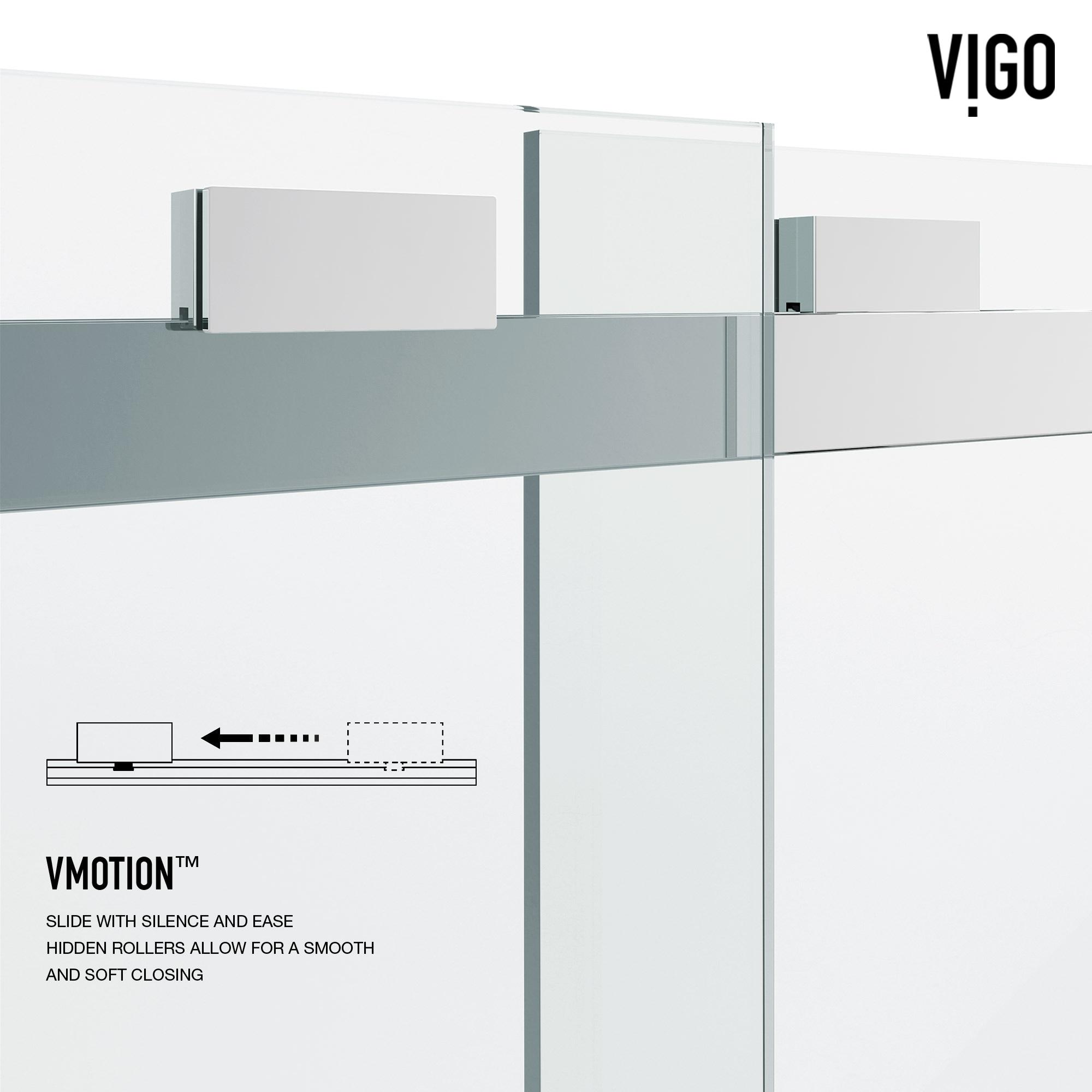 Houston 56-60" W x 66" H Double Sliding Frameless Tub Door with 3/8" Clear Glass