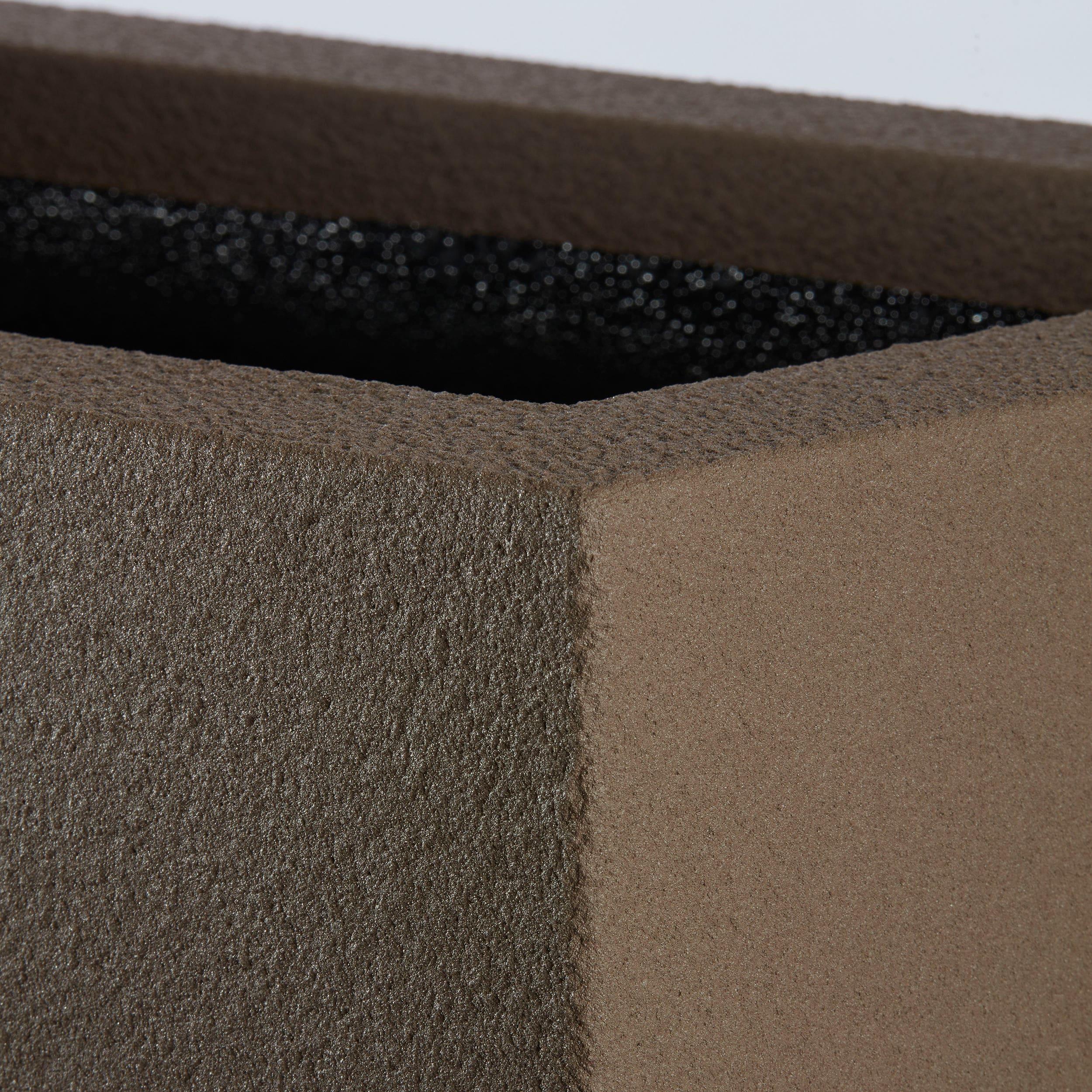 PolyStone Planters Monterrey 23 in. x 23 in. Brown Square Planter'