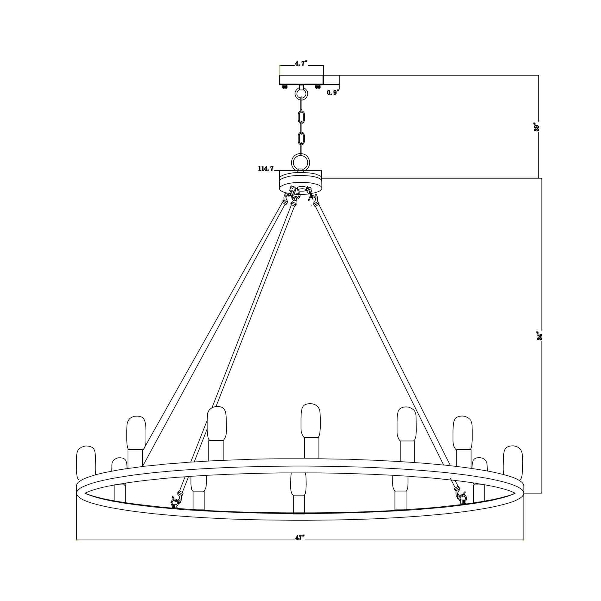 Reiss 12-Light 47-Inch Round Wagon Wheel Chandelier