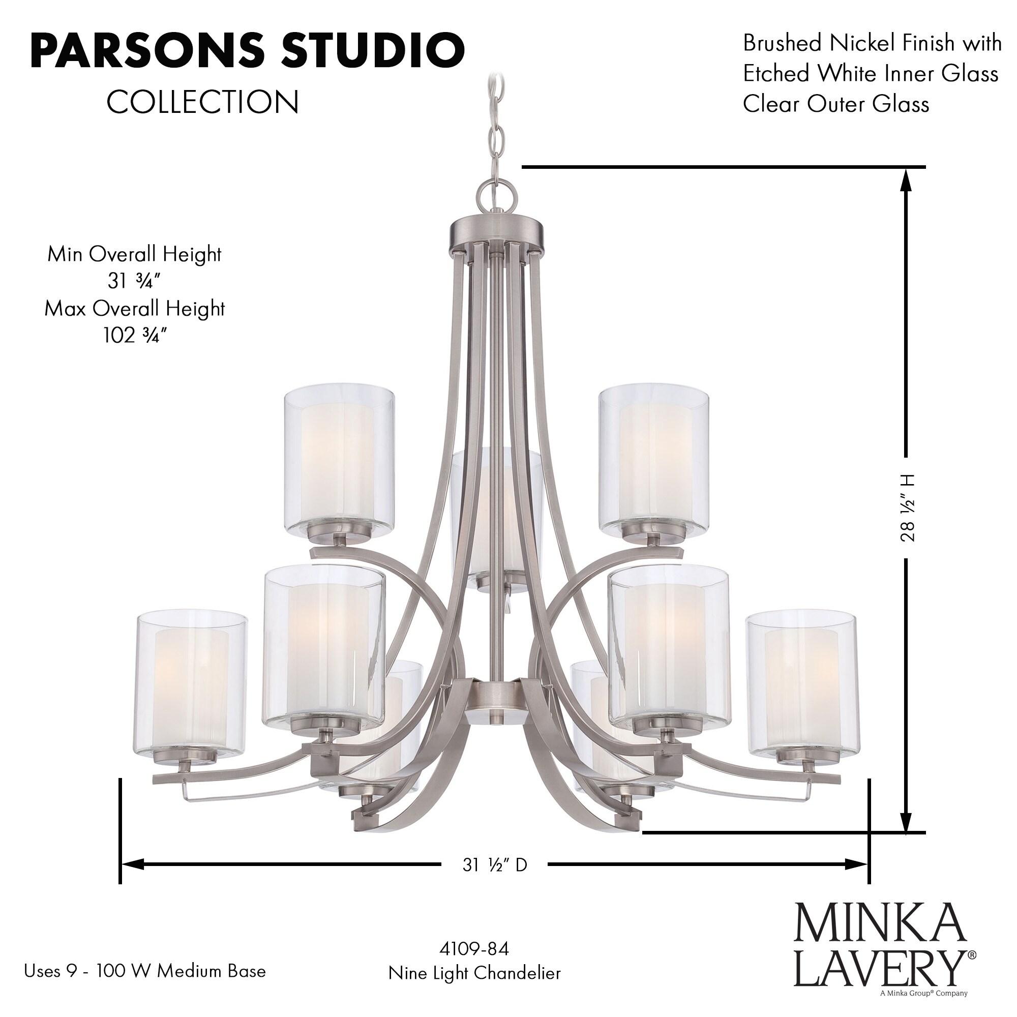 Minka Lavery - Parsons Studio - Chandelier 9 Light in Transitional Style - 28.5