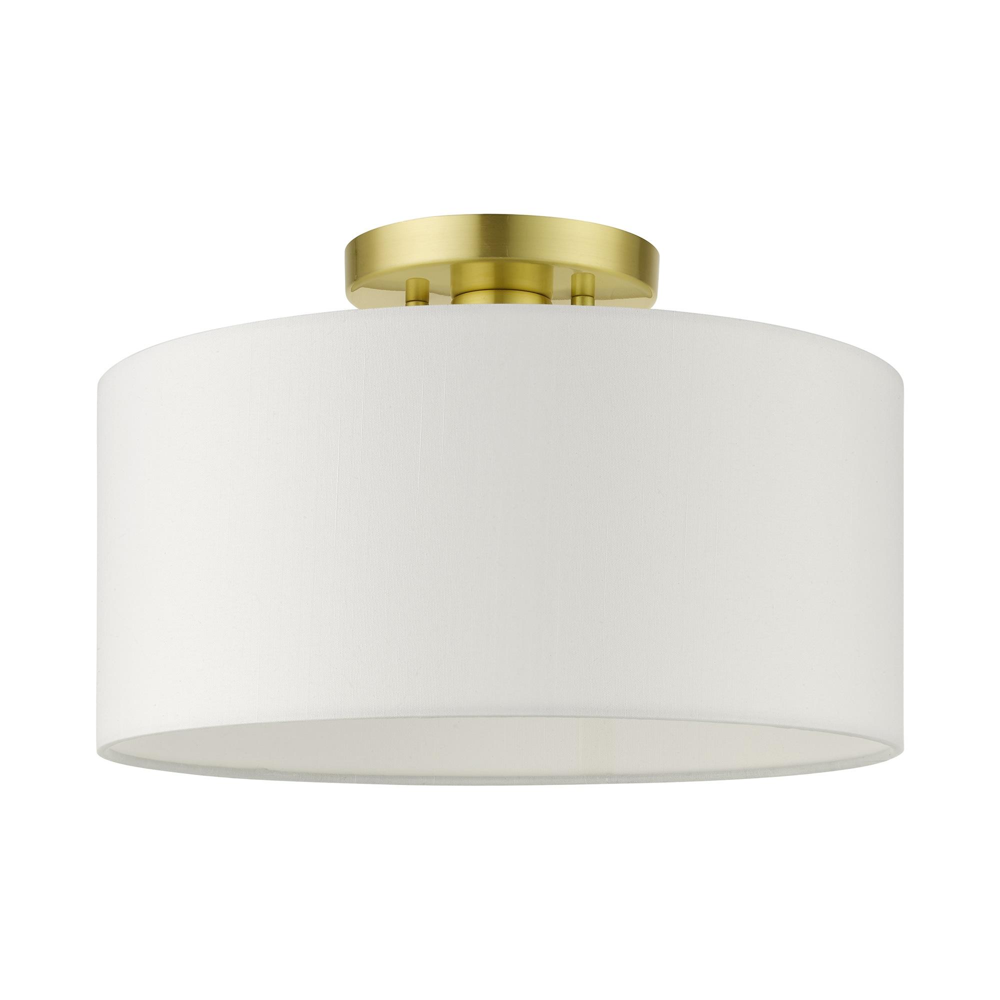 Livex Lighting Meridian 1 - Light Semi-Flush Mount in  Satin Brass