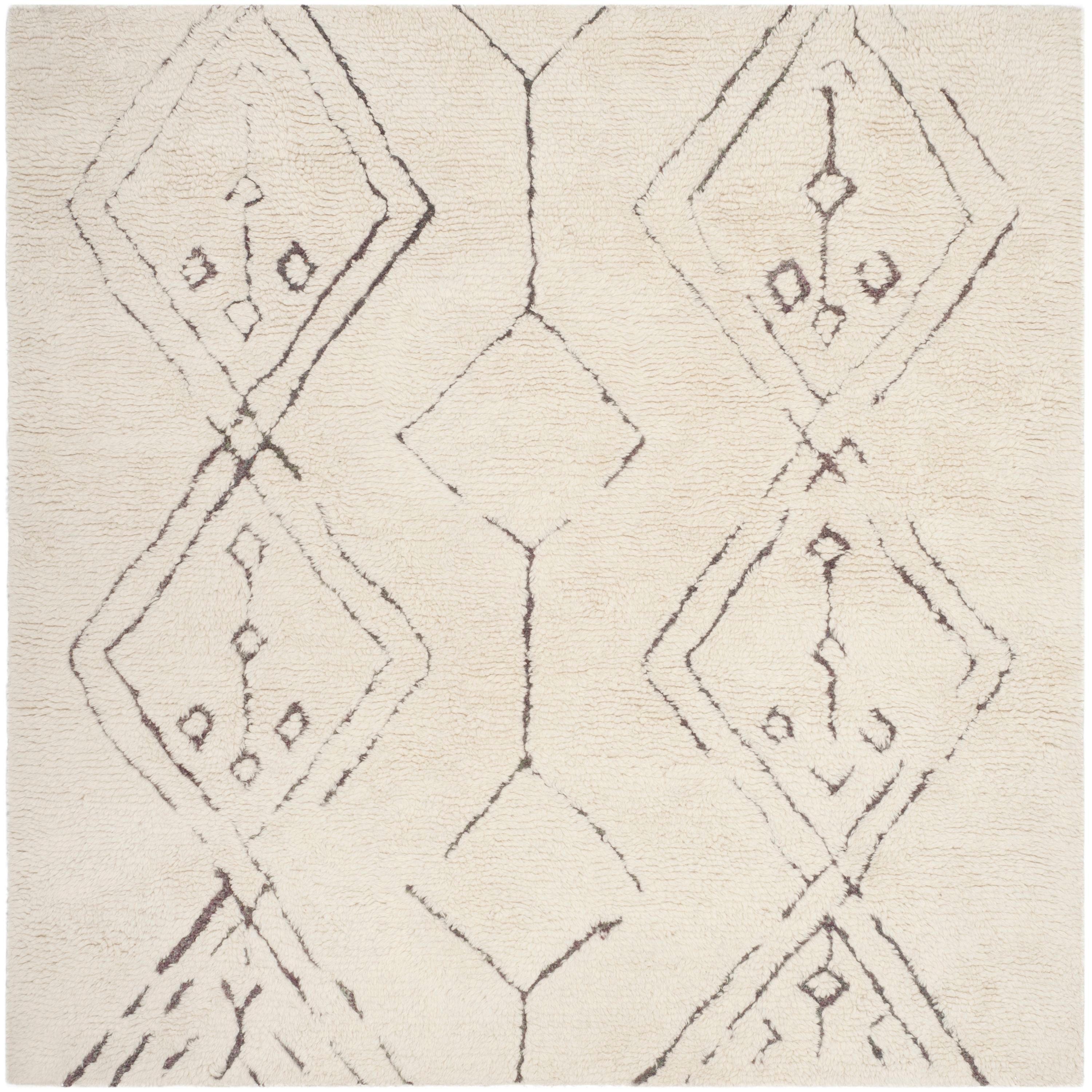 Casablanca CSB212 Hand Tufted Indoor Area Rug - Ivory/Multi - 6'x6' - Safavieh