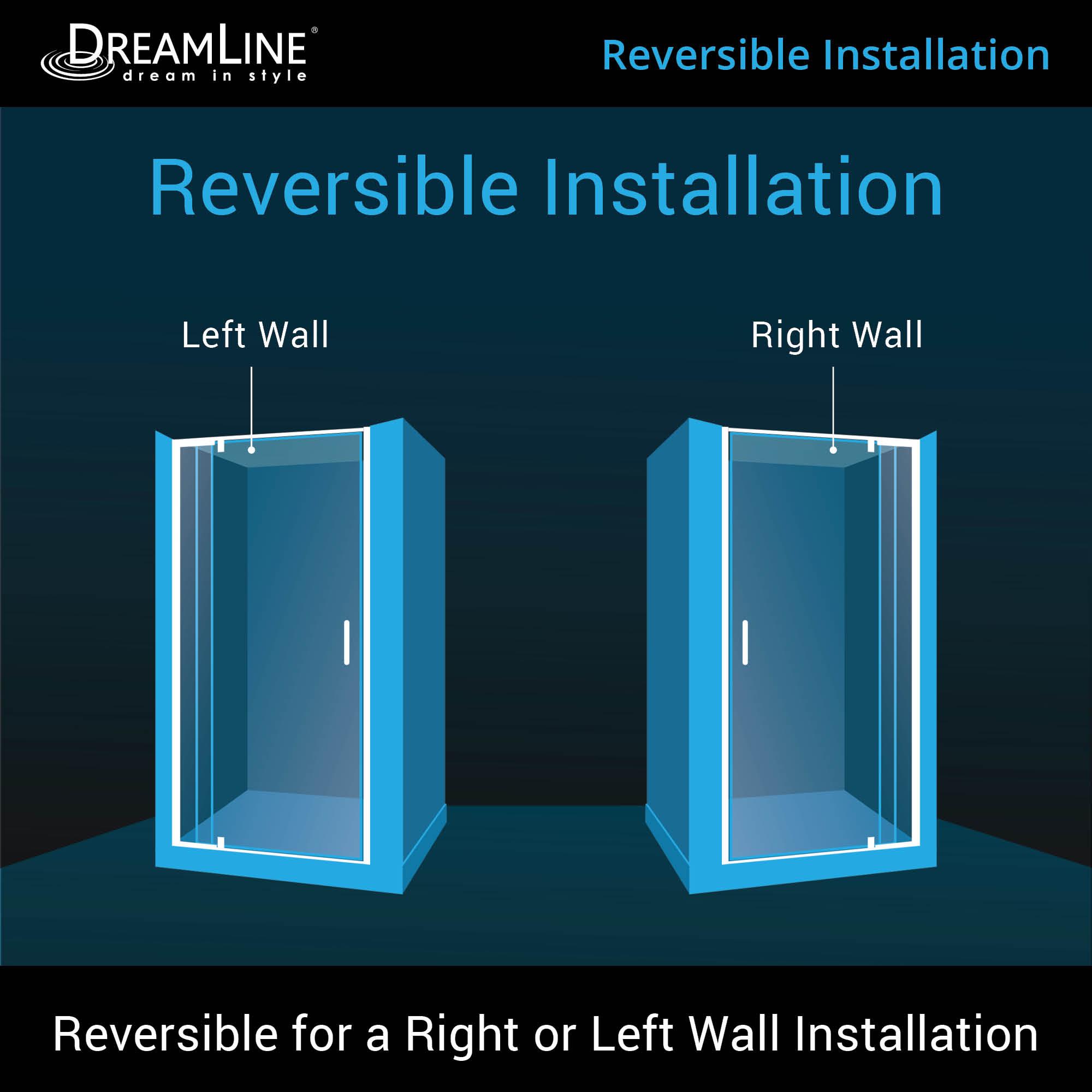 Dreamline Flex 36" x 74.75" Hinged Framed Shower Door