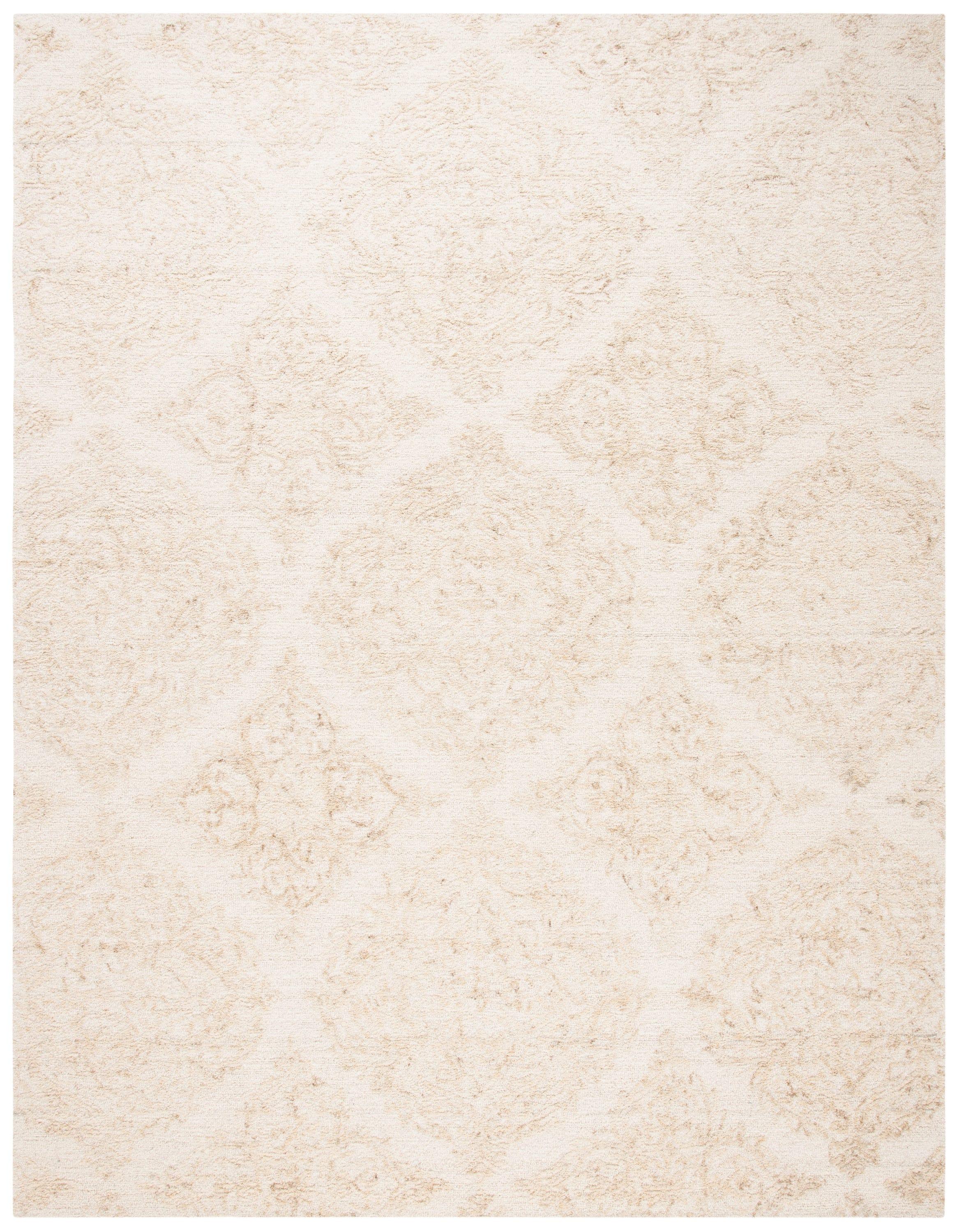 SAFAVIEH Abstract Rachelle Trellis Wool Area Rug, Ivory/Beige, 10' x 14'