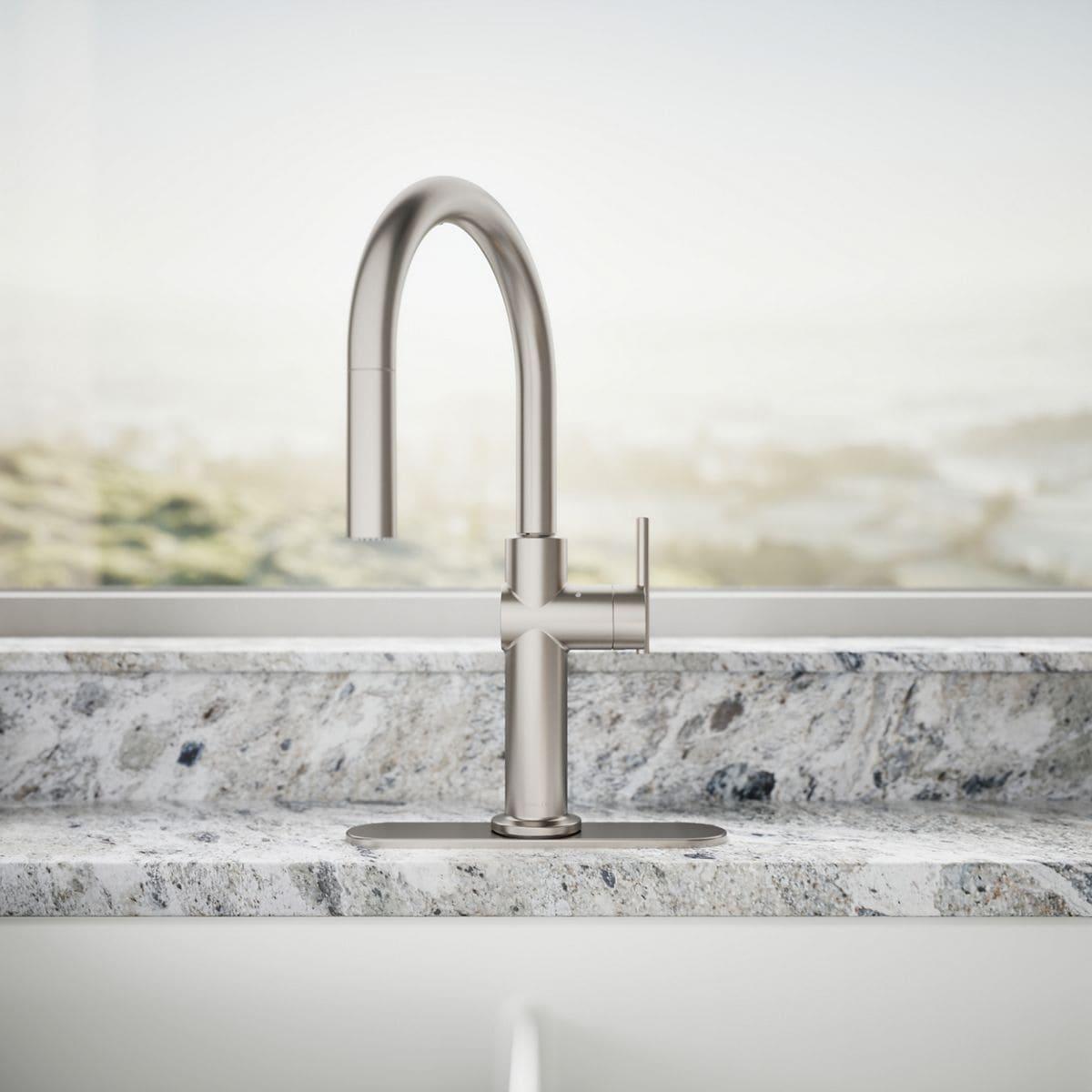 Crue Touchless Pull-Down Kitchen Sink Faucet with Three-Function Sprayhead