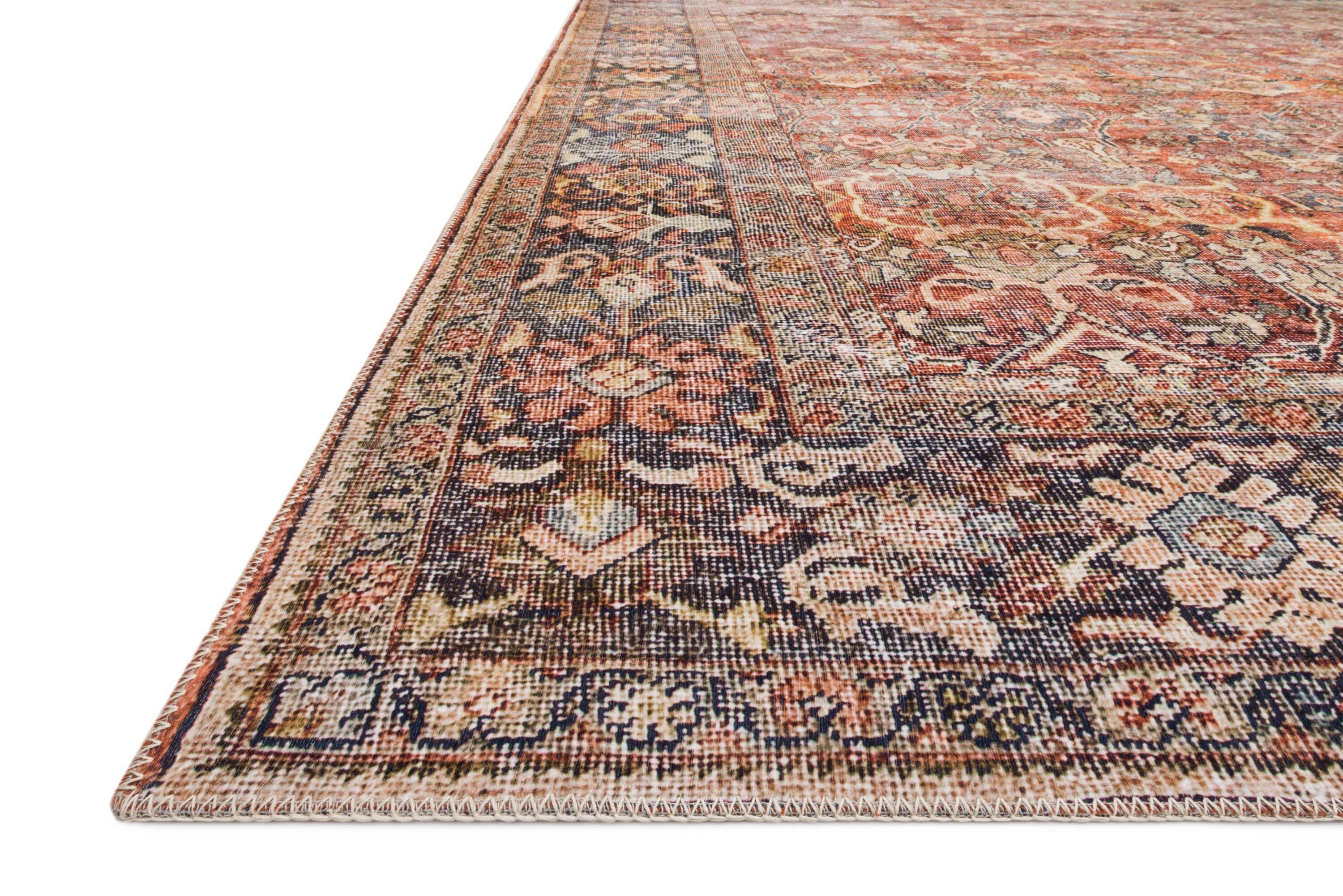 Loloi II Layla Printed Oriental Distressed Spice / Marine Area Rug