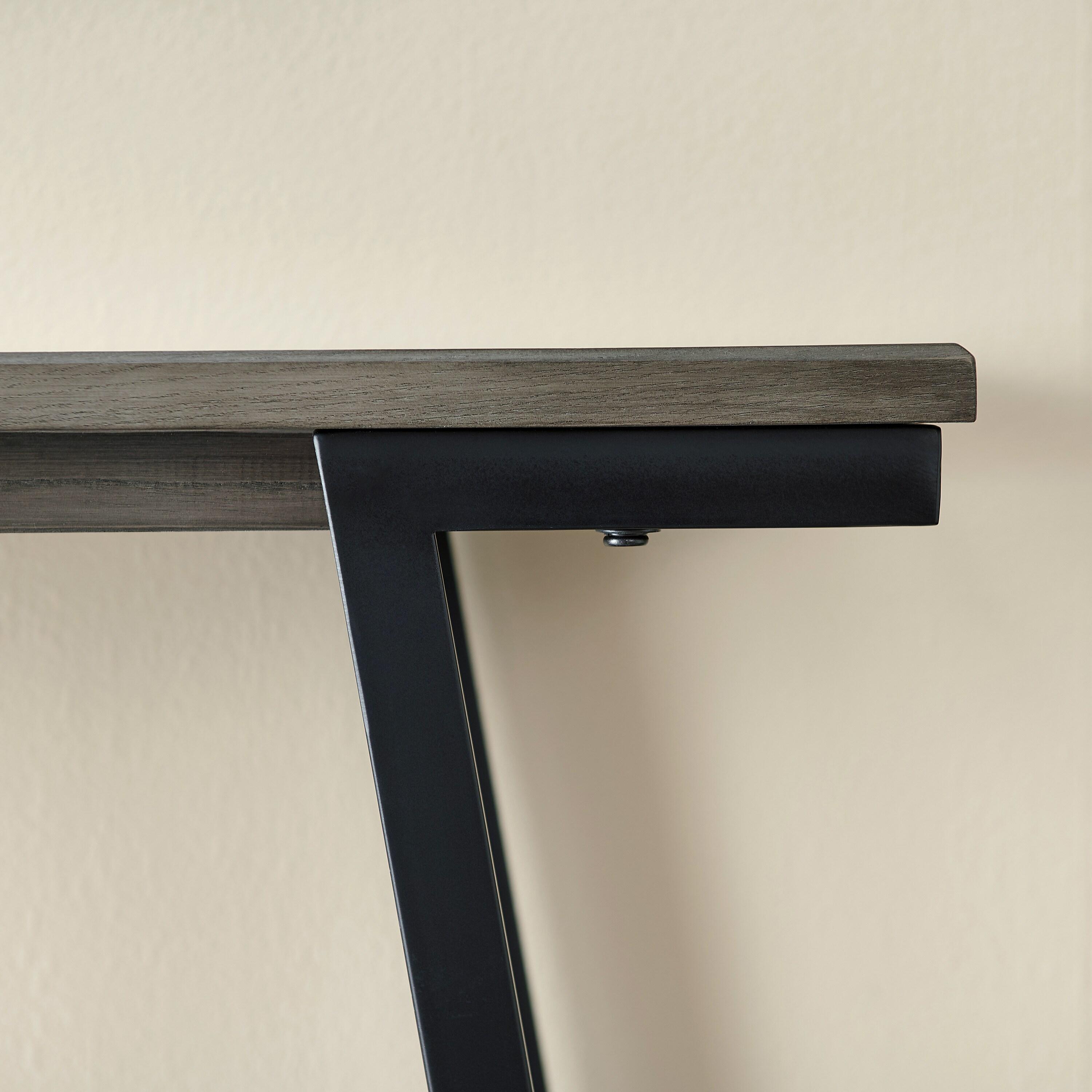 Leick Home 214338 Empiria Wood Console Table with Metal Frame for Living Room Entryway Bedroom, Gray