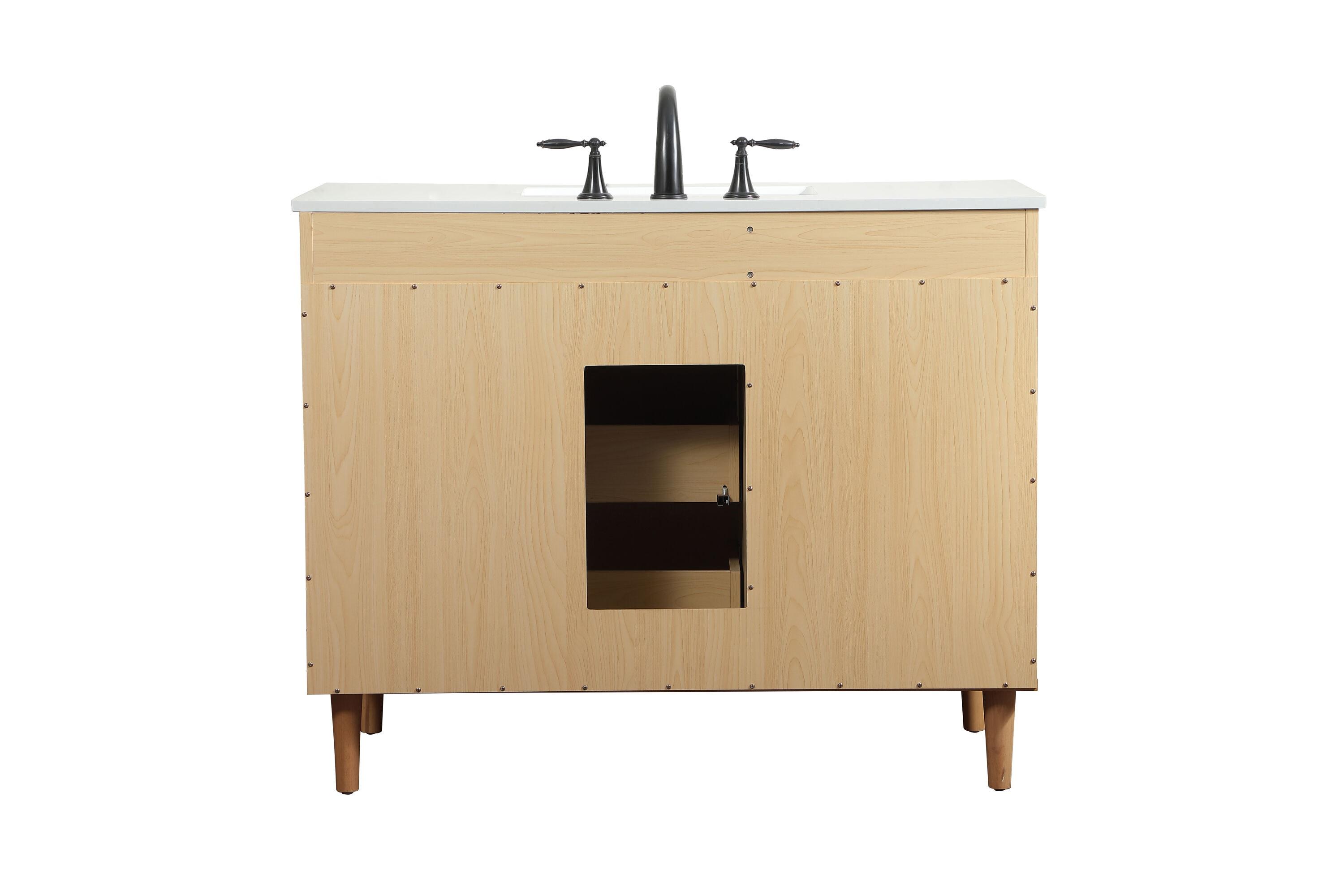 Baldwin 42'' Single Bathroom Vanity with Engineered Marble Top