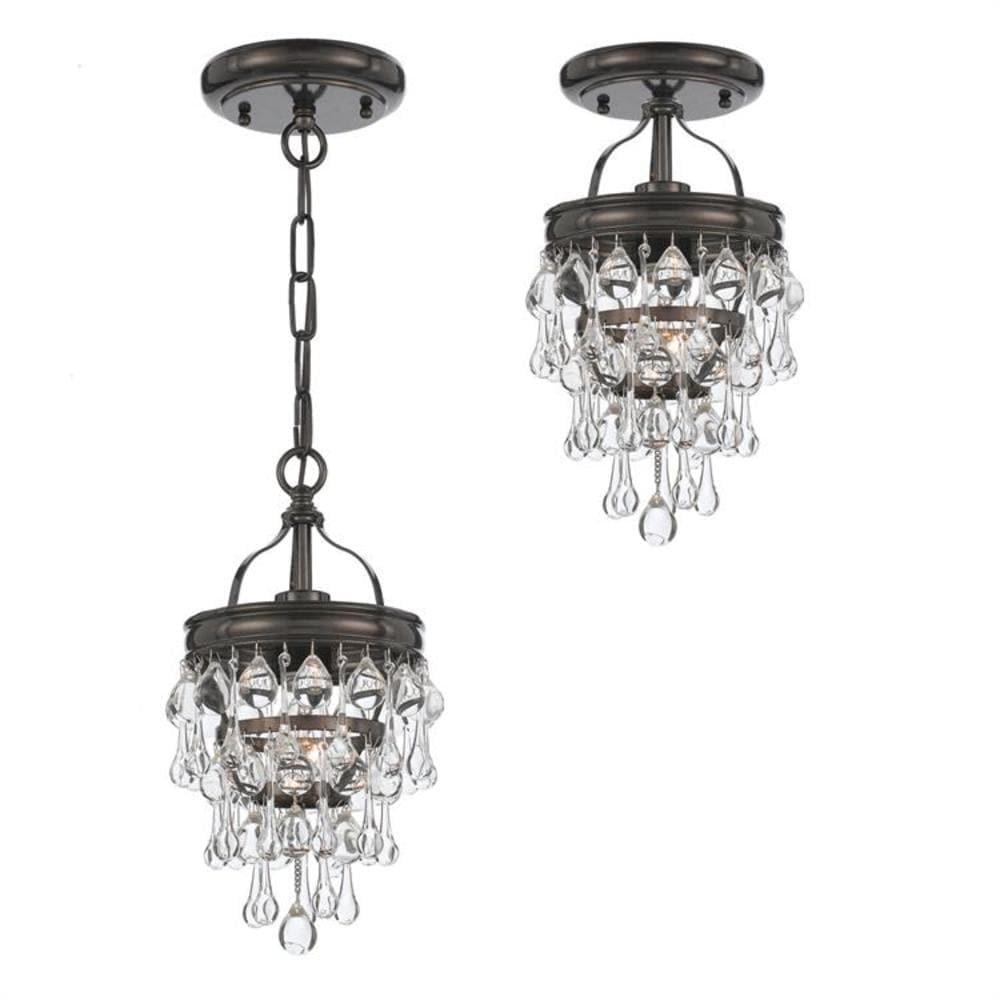 Crystorama Calypso 7 1/2"W Vibrant Bronze and Crystal Mini Chandelier