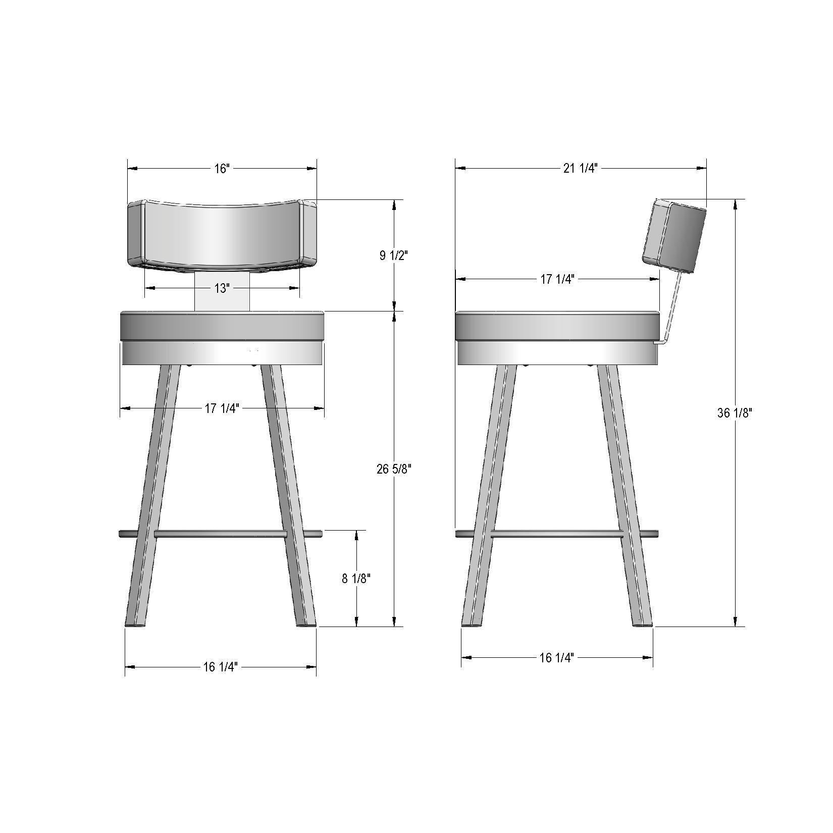 Amisco Morgan Counter Height Barstool : 360 Swivel, Polyester Upholstery, Steel Frame, 300lbs Capacity