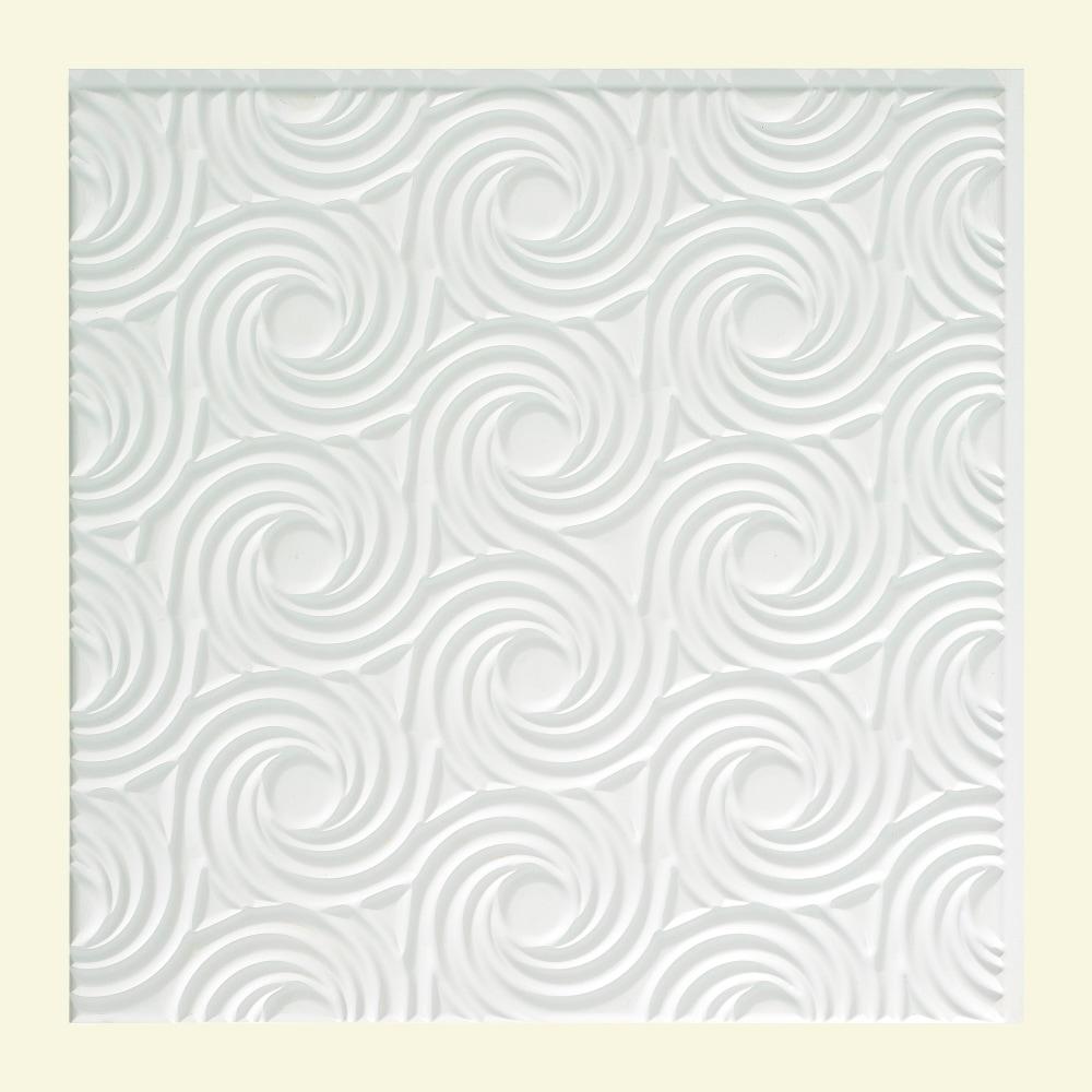 23'' L x 23'' W Textured Vinyl Glue Up Ceiling Tile