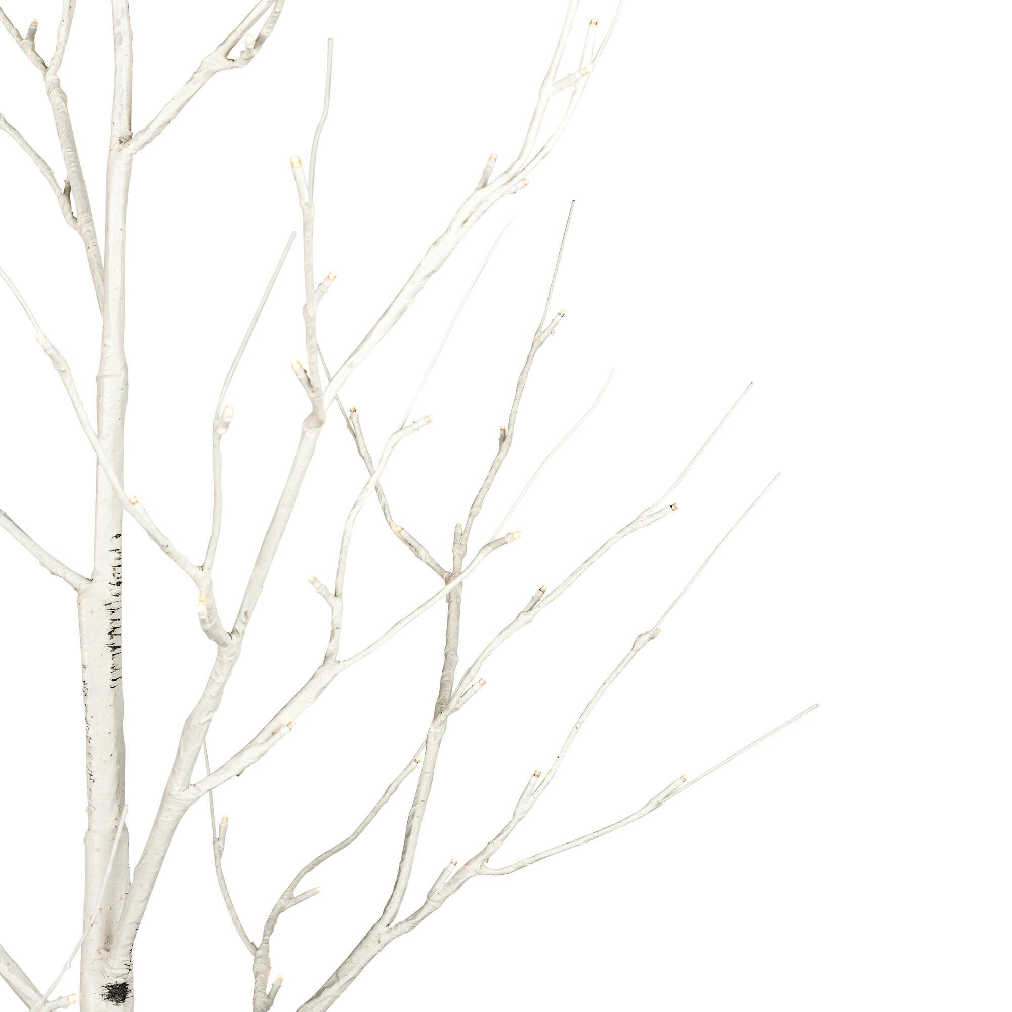 Vickerman 4' White Birch Twig Tree, Warm White 3mm Wide Angle LED lights.