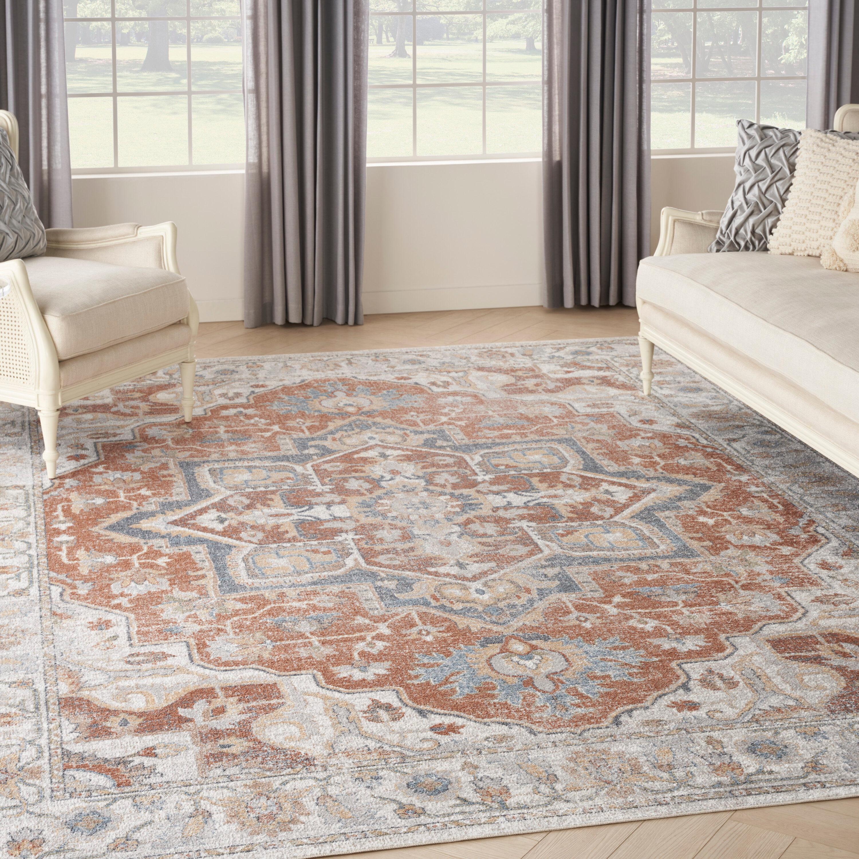 Nourison Astra Machine Washable Vintage Medallion Indoor Rug Gold/Multicolor 9' x 12'