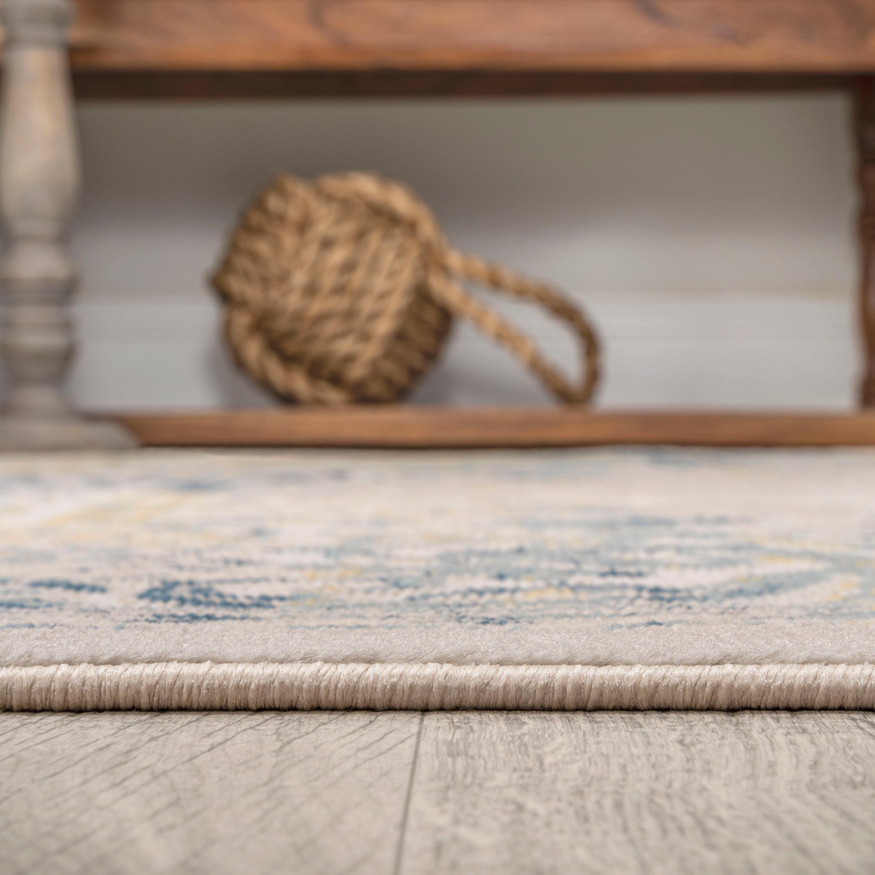 JONATHAN Y Rosalia Cottage Medallion Navy/Ivory 3 ft. x 5 ft. Area Rug